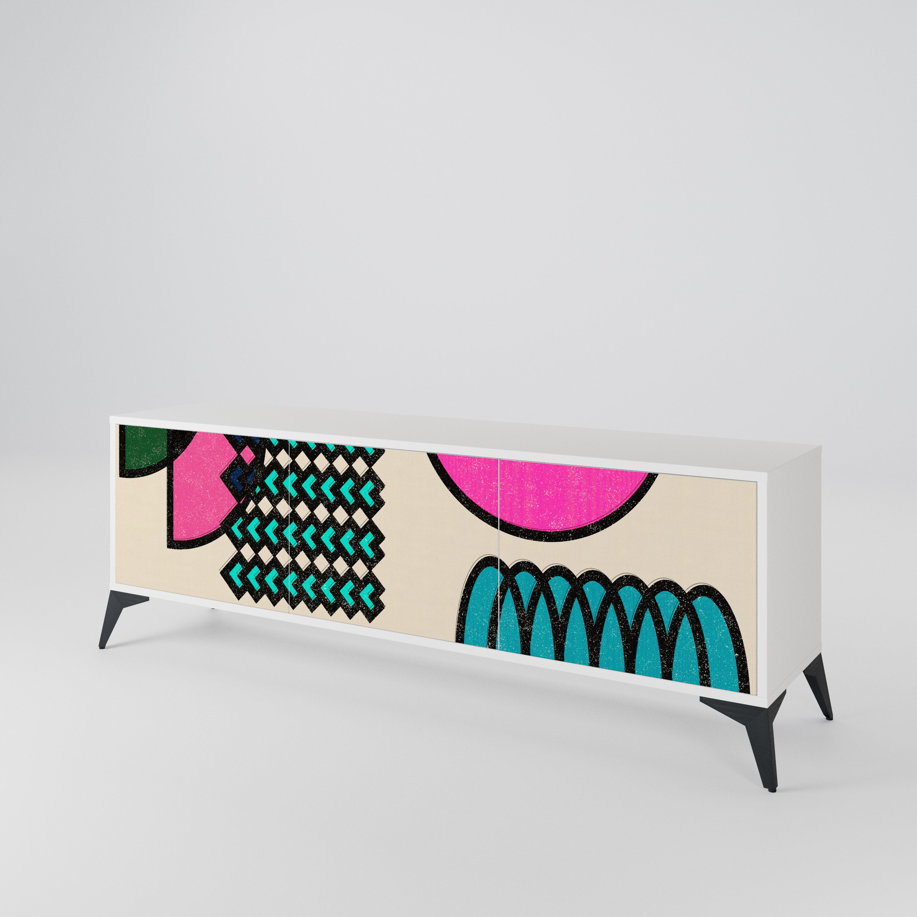 GEOMETRIC RHAPSODY TV-bänk med 3 dörrar