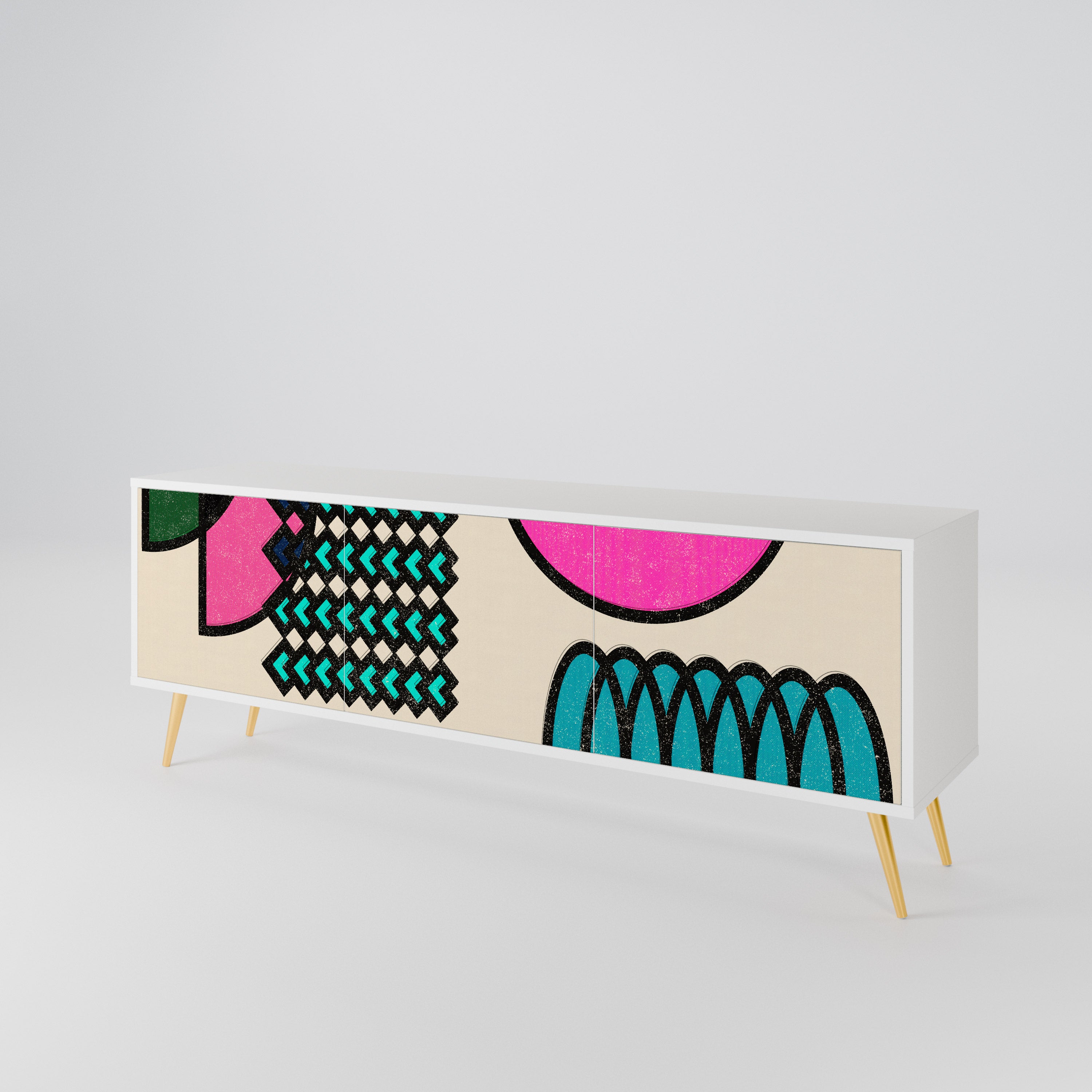 GEOMETRIC RHAPSODY TV-bänk med 3 dörrar