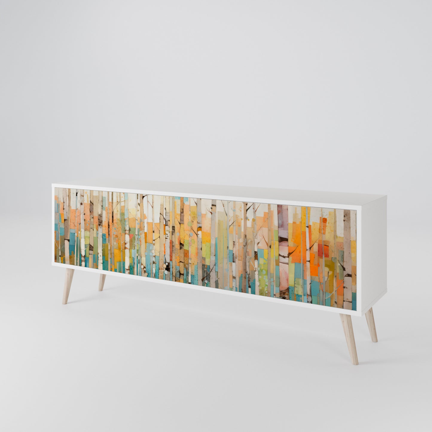 BIRCH KALEIDOSCOPE TV-bänk med 3 dörrar