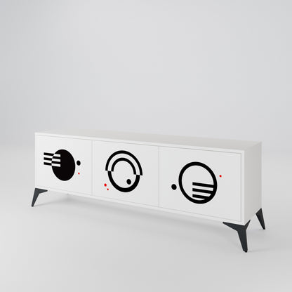 BLACK AND WHITE COMBINATION TV-bänk med 3 dörrar