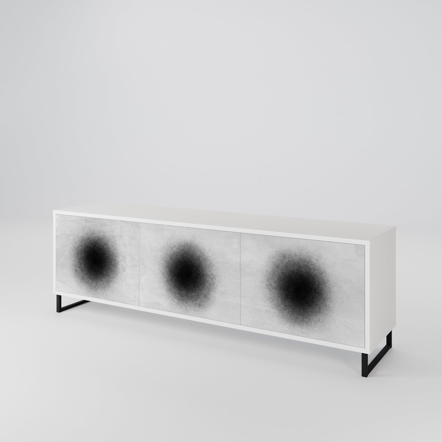 BLACK HOLE TV-bänk med 3 dörrar