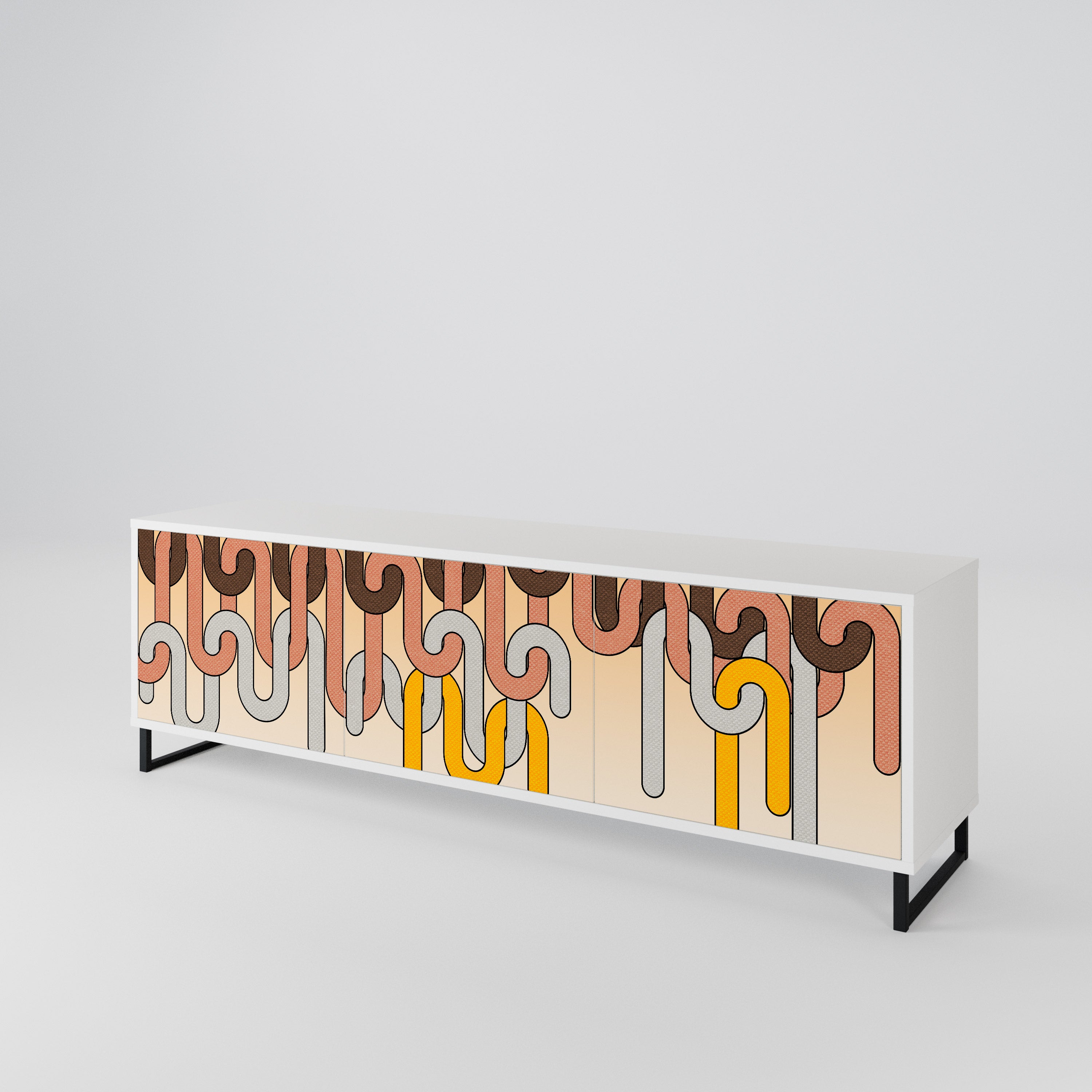 COLORFUL STRINGS 3-Door TV Cabinet