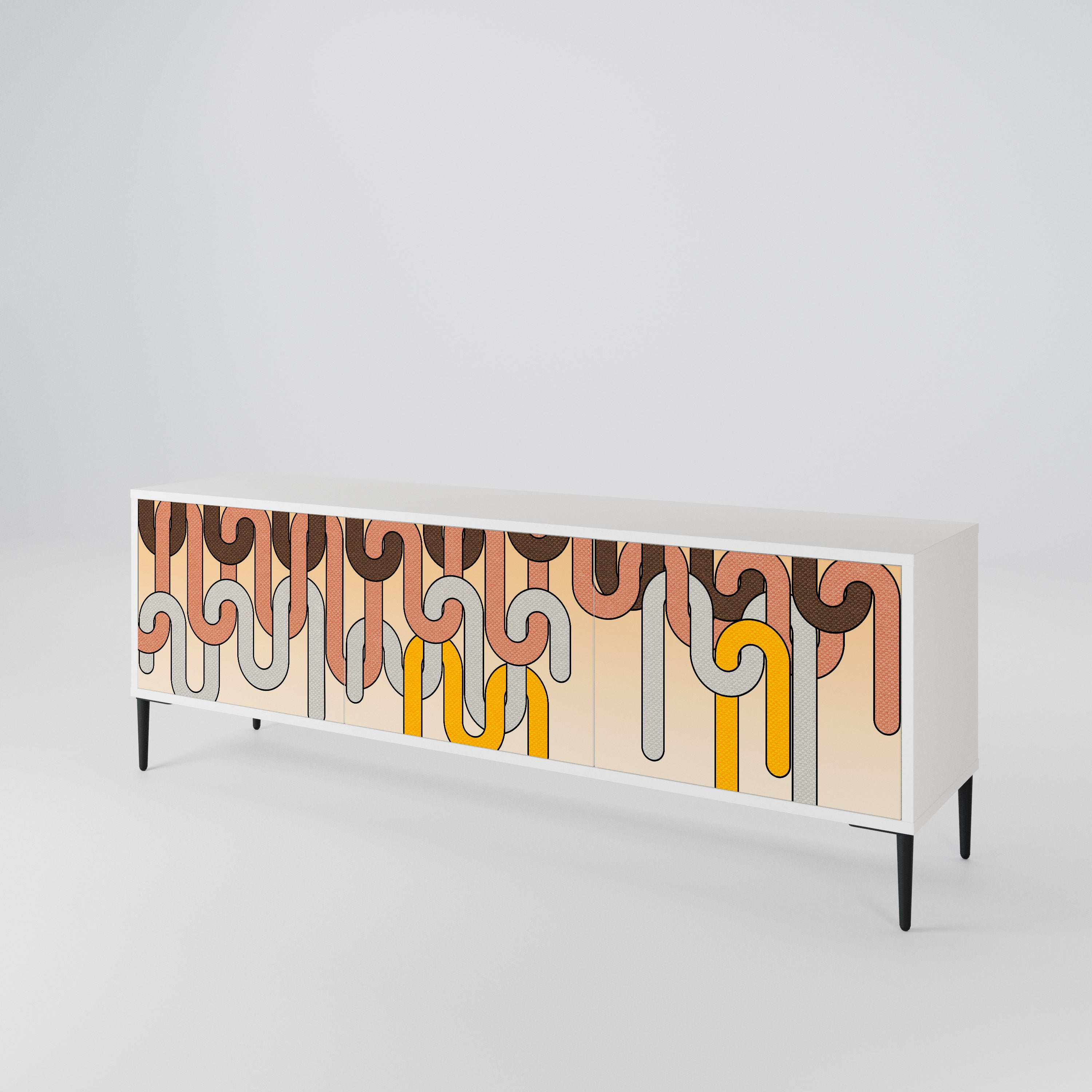 COLORFUL STRINGS 3-Door TV Cabinet