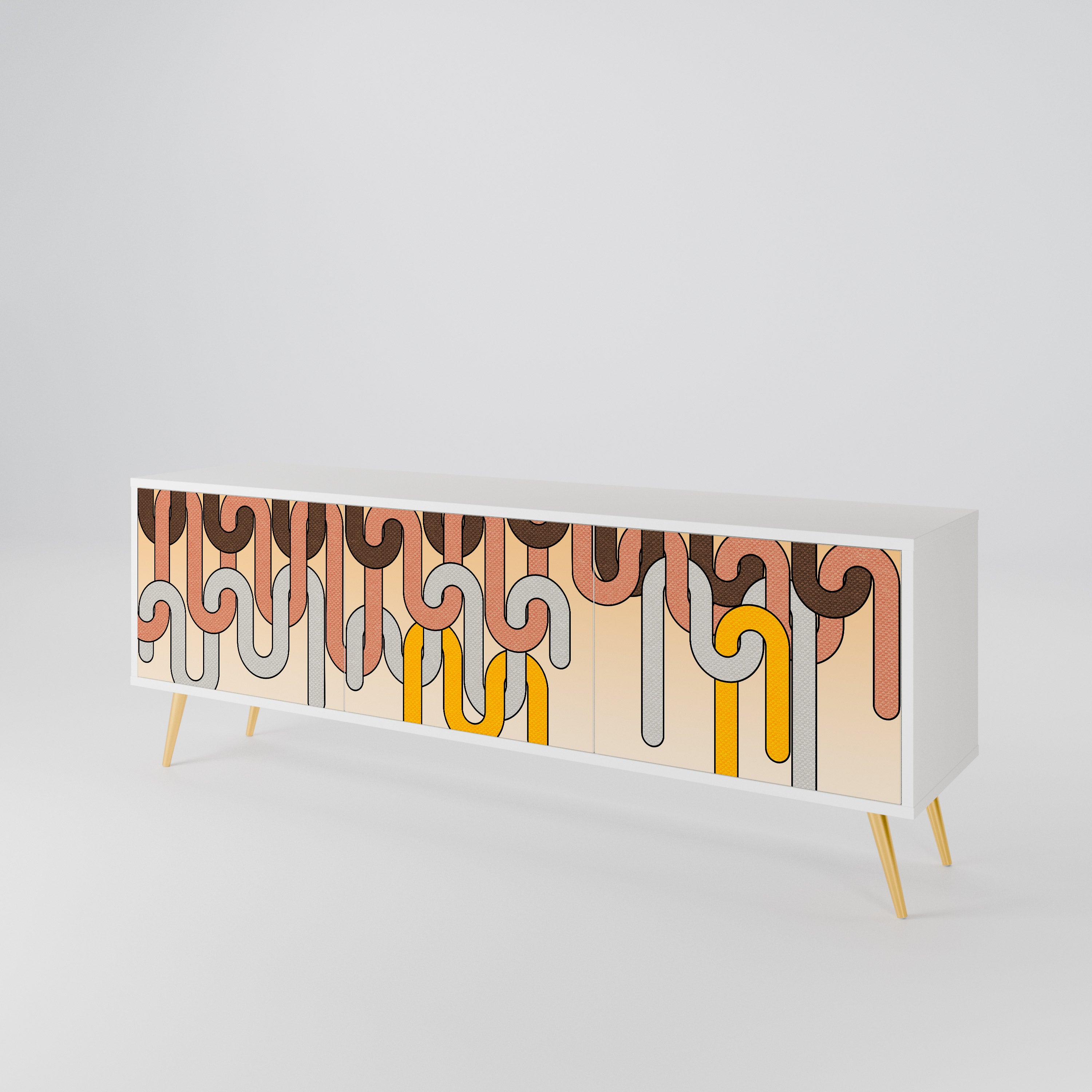 COLORFUL STRINGS 3-Door TV Cabinet