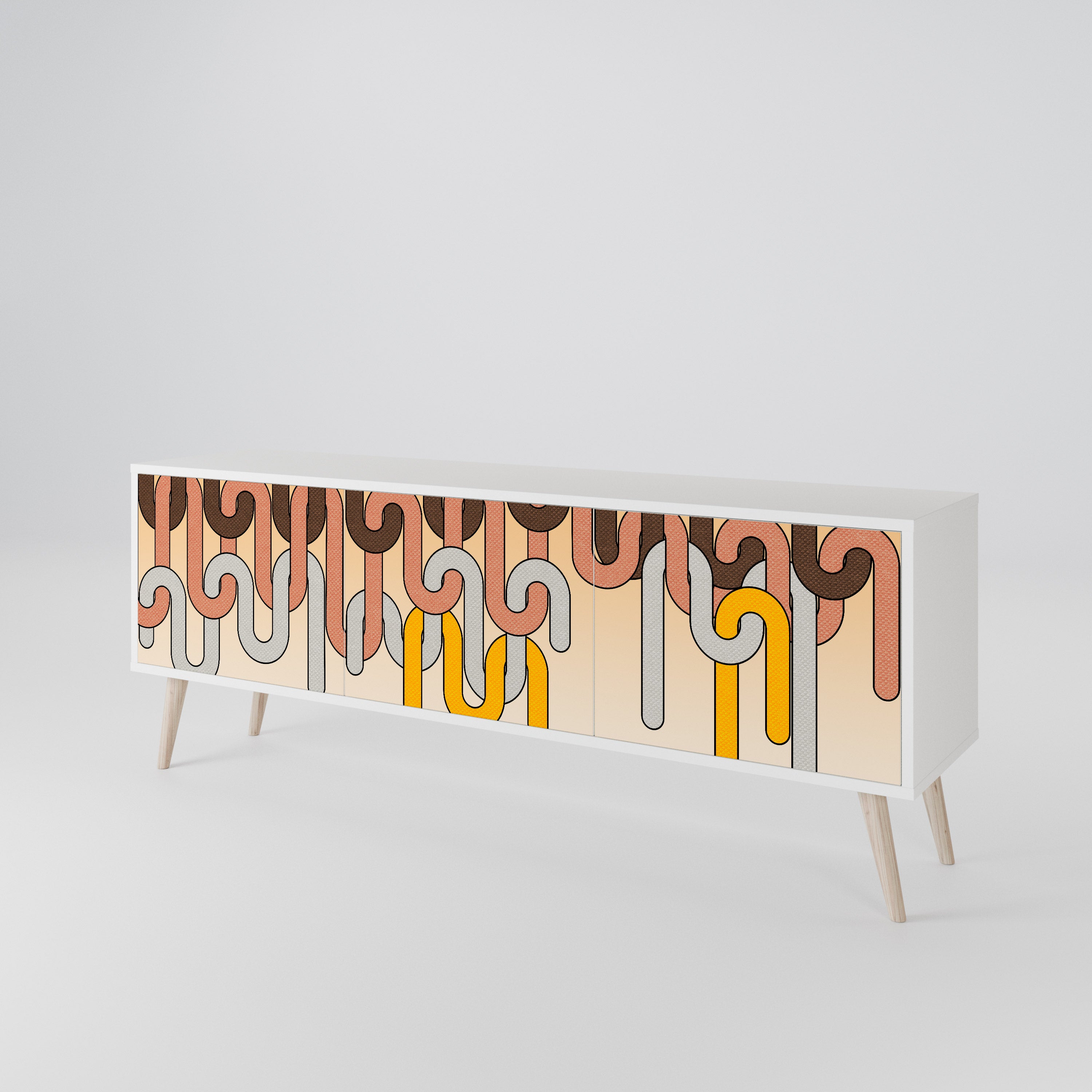 COLORFUL STRINGS 3-Door TV Cabinet