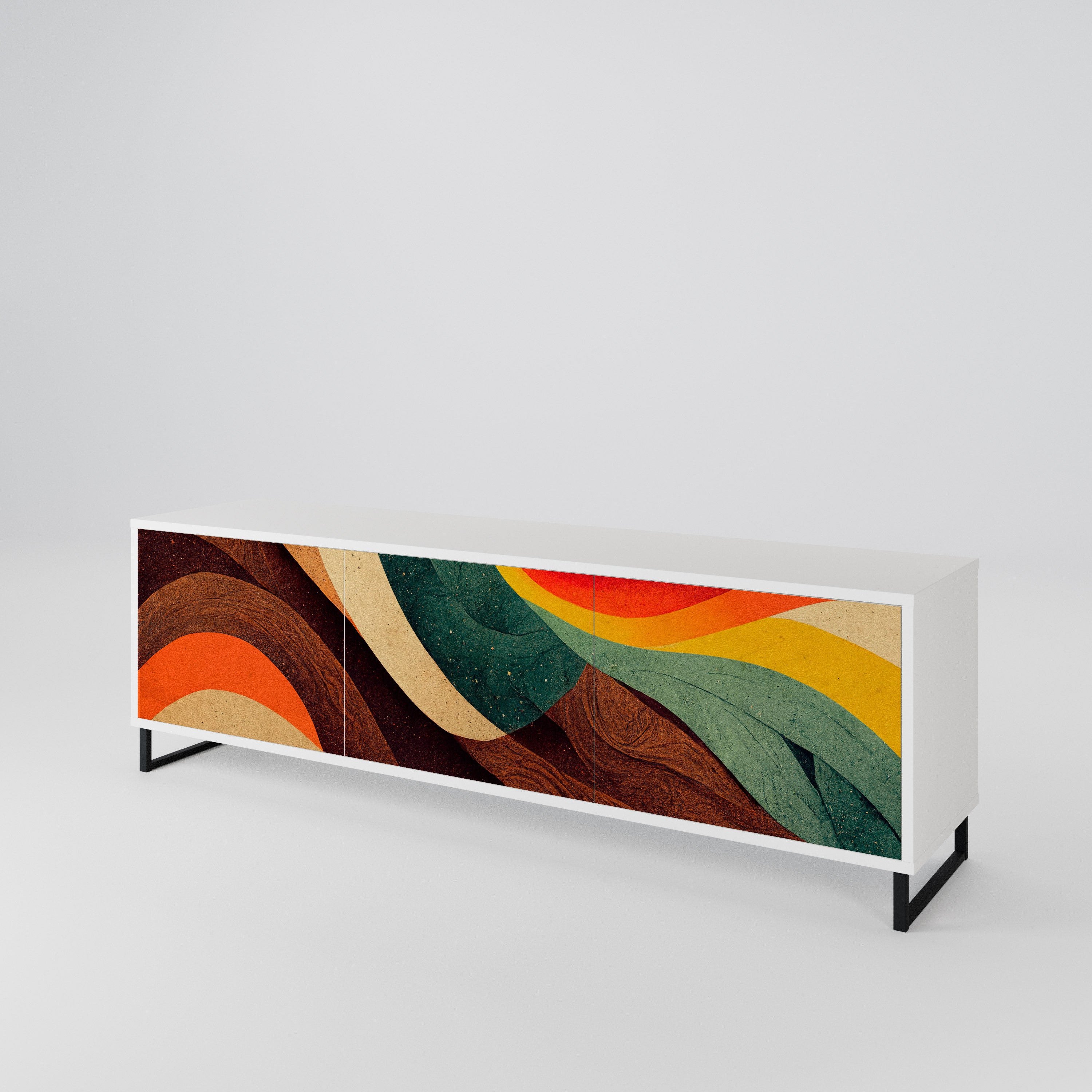 COLORFUL STRANDS TV-bänk med 3 dörrar