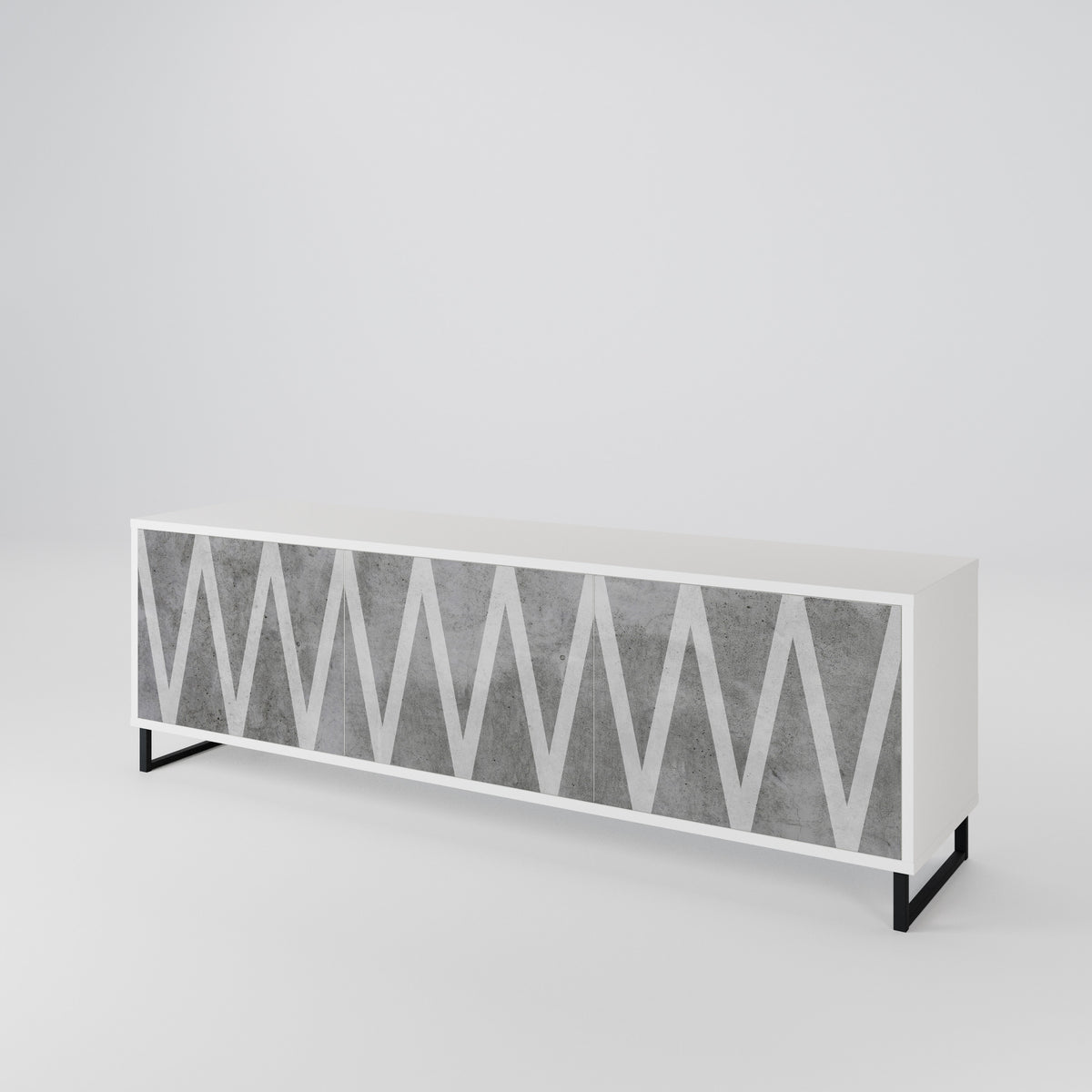 SOLID ZIG ZAG 3-Door TV Cabinet