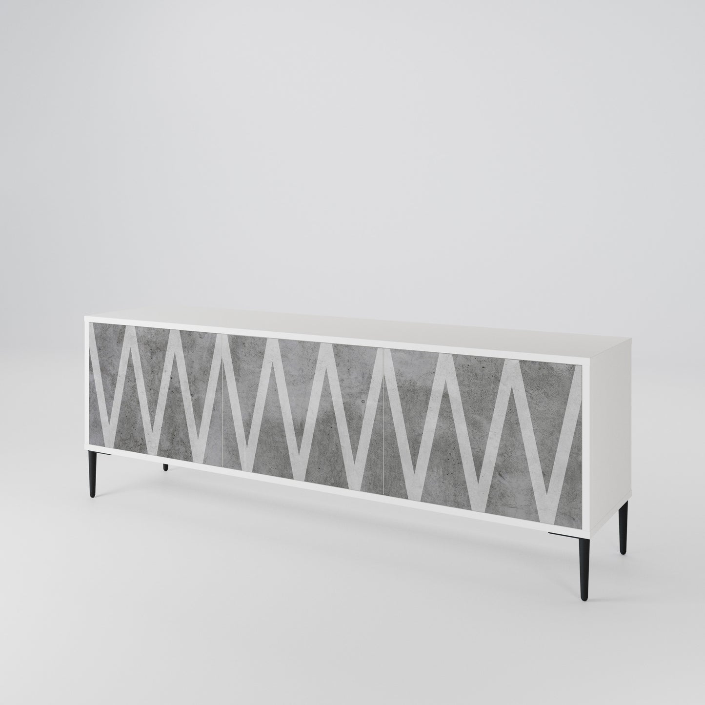 SOLID ZIG ZAG TV-bänk med 3 dörrar