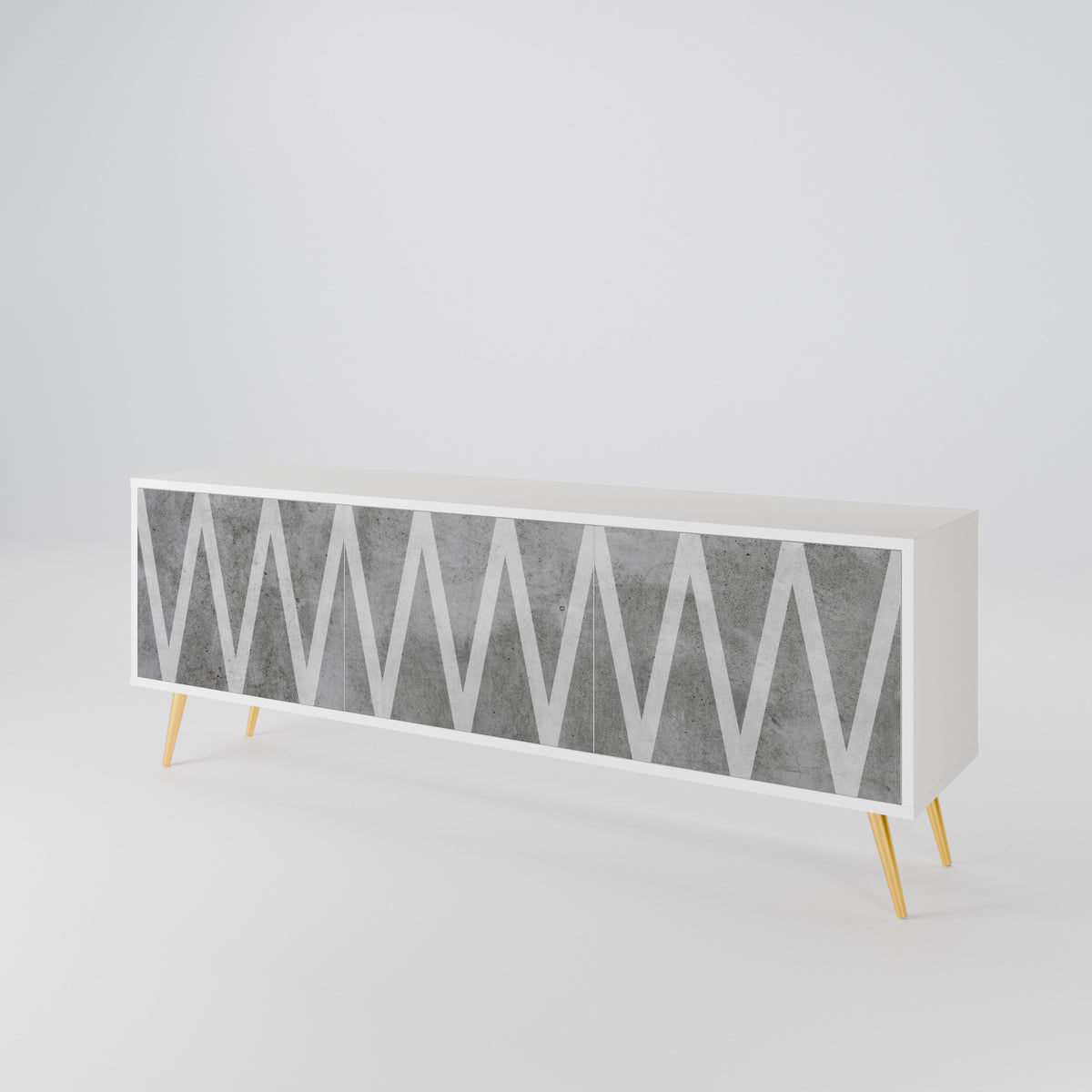 SOLID ZIG ZAG 3-Door TV Cabinet