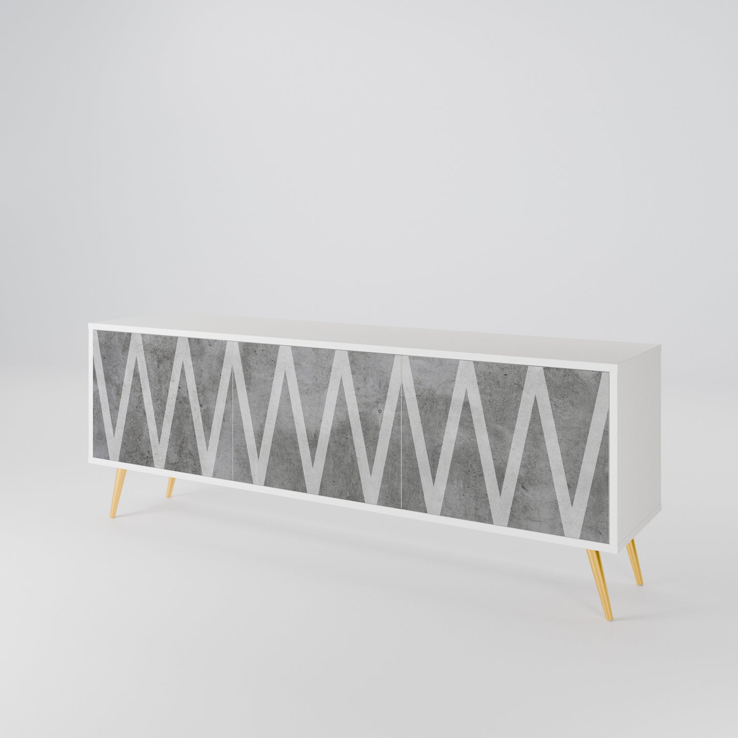 SOLID ZIG ZAG TV-bänk med 3 dörrar