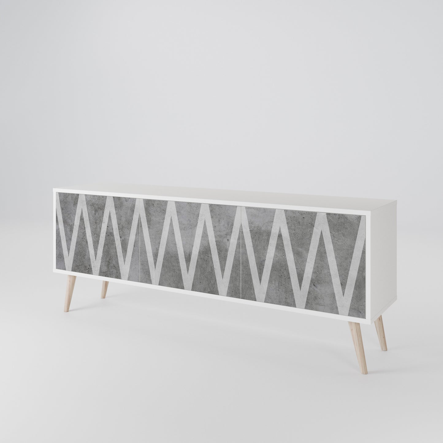 SOLID ZIG ZAG TV-bänk med 3 dörrar