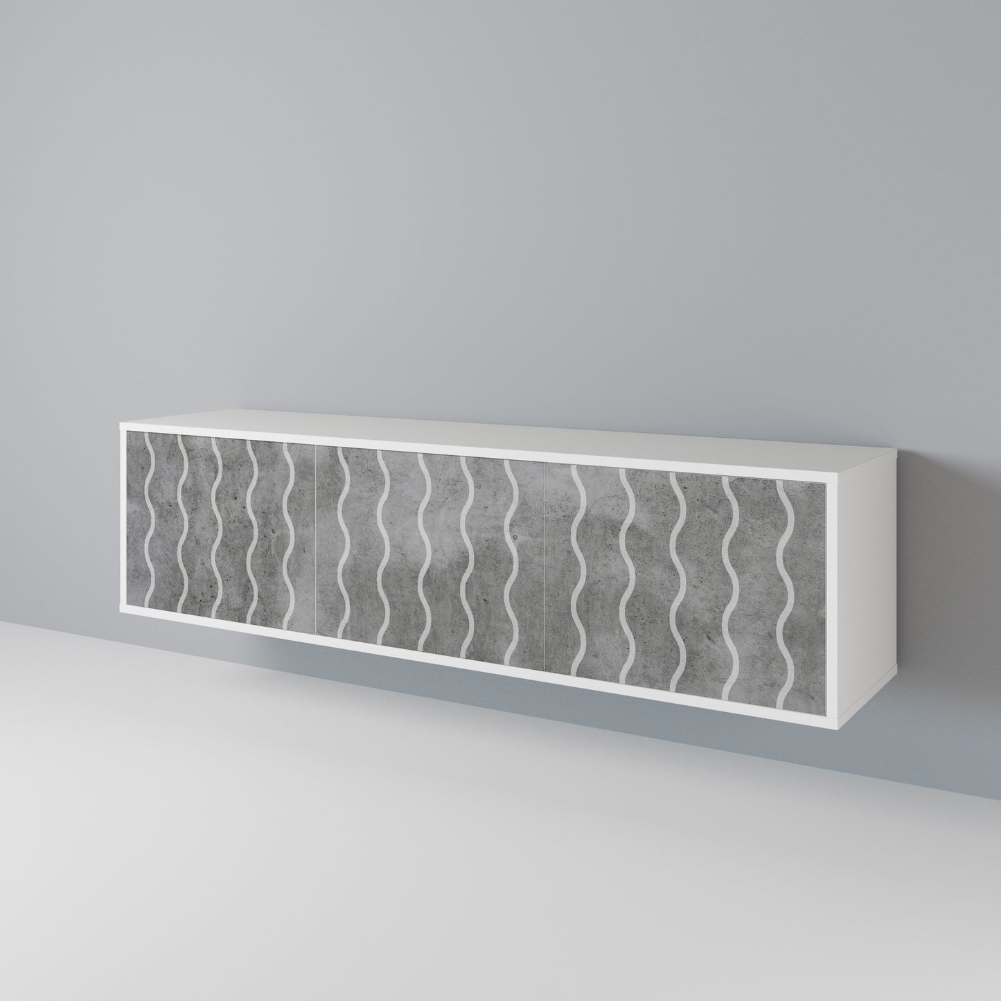 WAVES OF CONCRETE TV-bänk med 3 dörrar