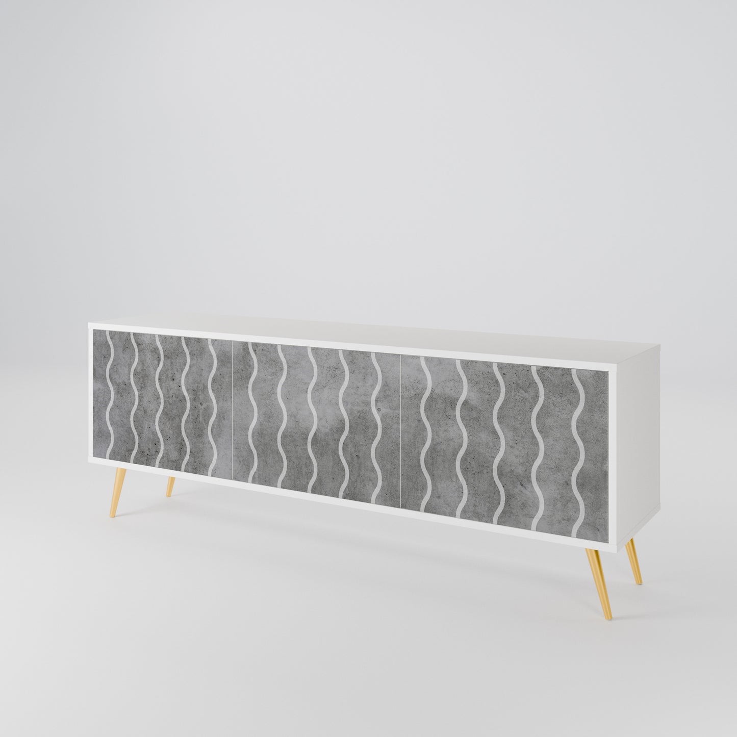 WAVES OF CONCRETE TV-bänk med 3 dörrar