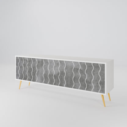 WAVES OF CONCRETE TV-bänk med 3 dörrar