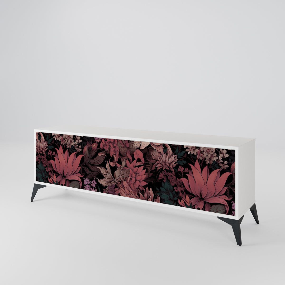 FLORAL WHISPER TV-bänk med 3 dörrar