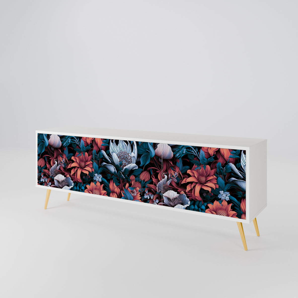 ETHEREAL BLOSSOMS 3-Door TV Cabinet