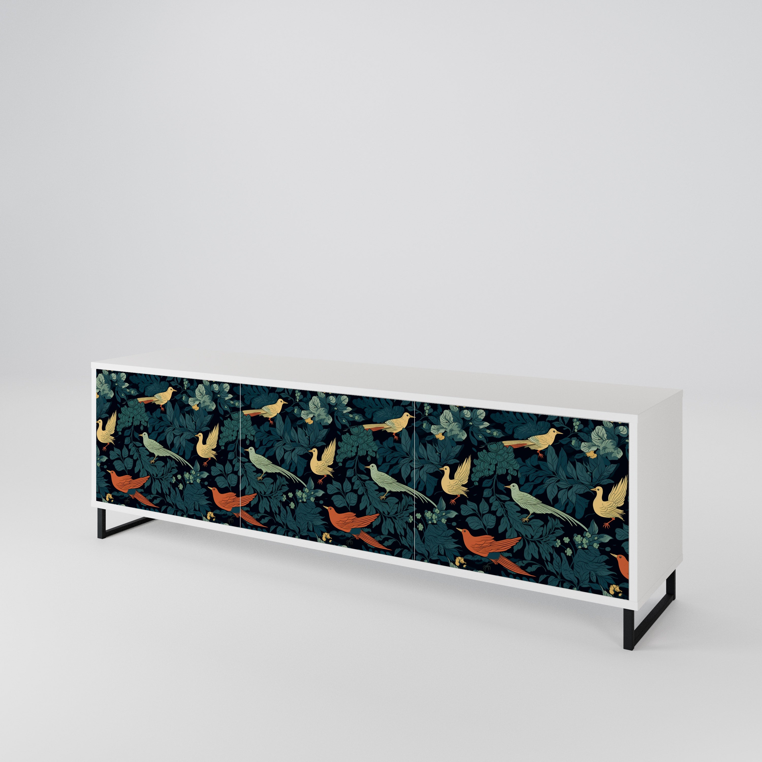 FOWL ORNAMENT TV-bänk med 3 dörrar