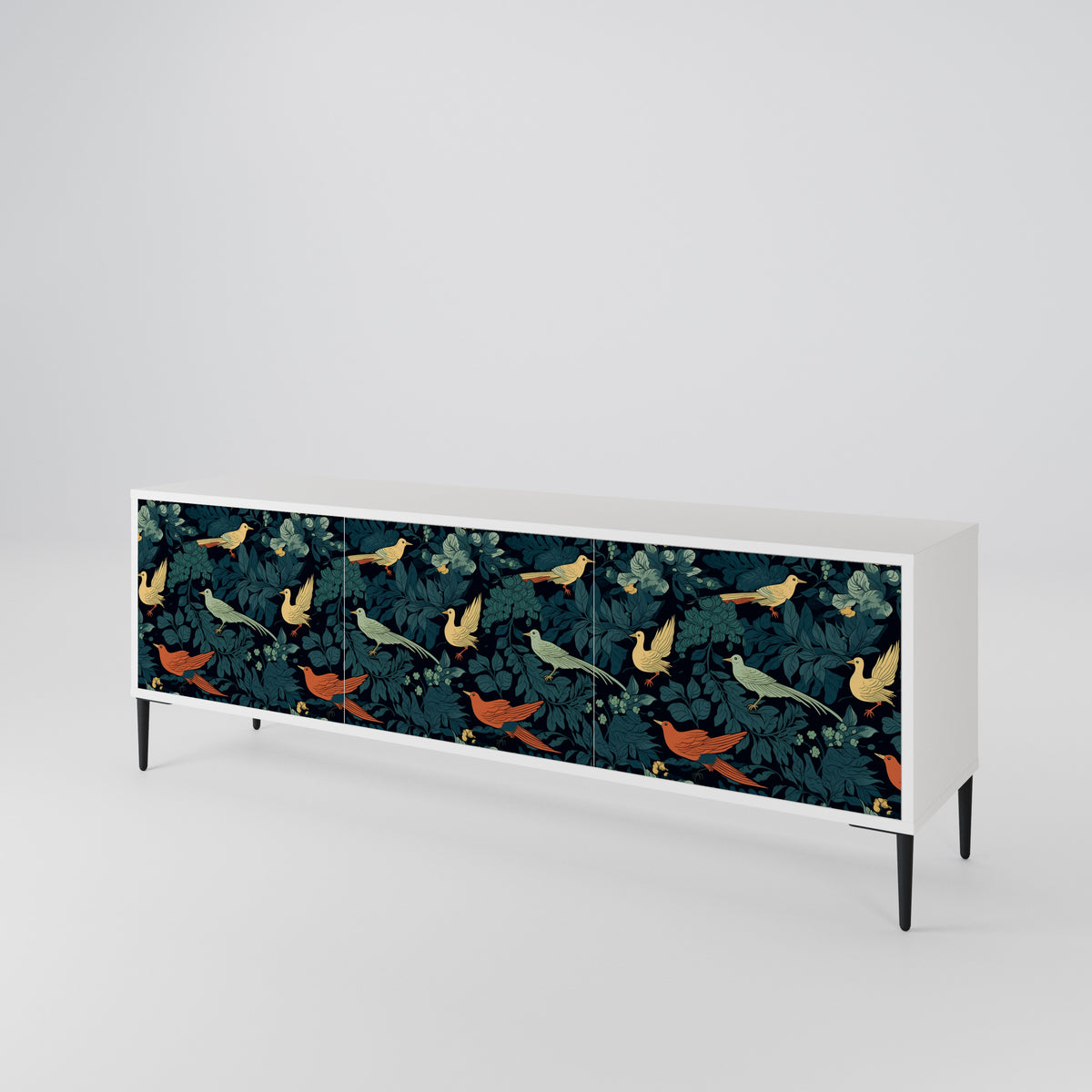 FOWL ORNAMENT TV-bänk med 3 dörrar