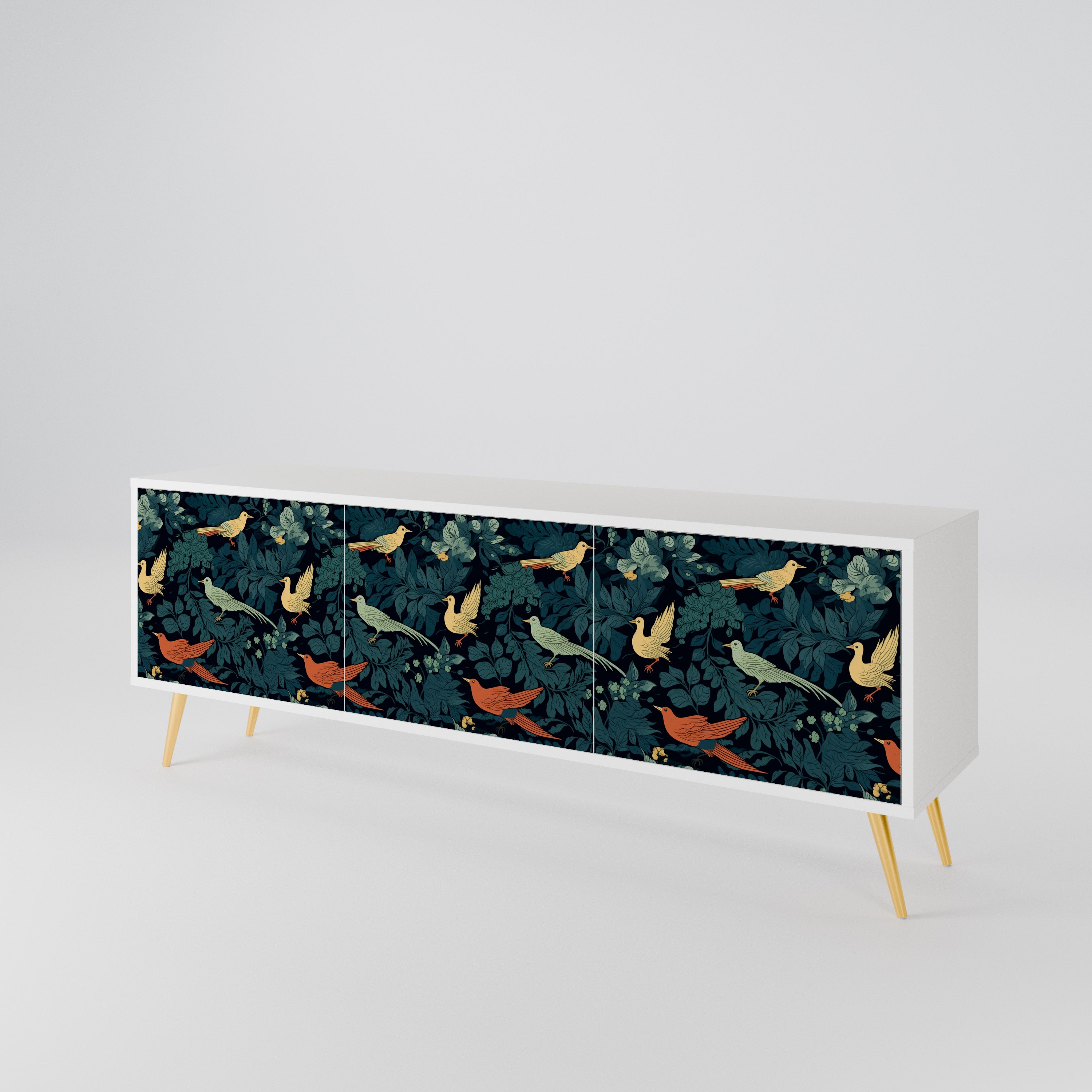 FOWL ORNAMENT TV-bänk med 3 dörrar