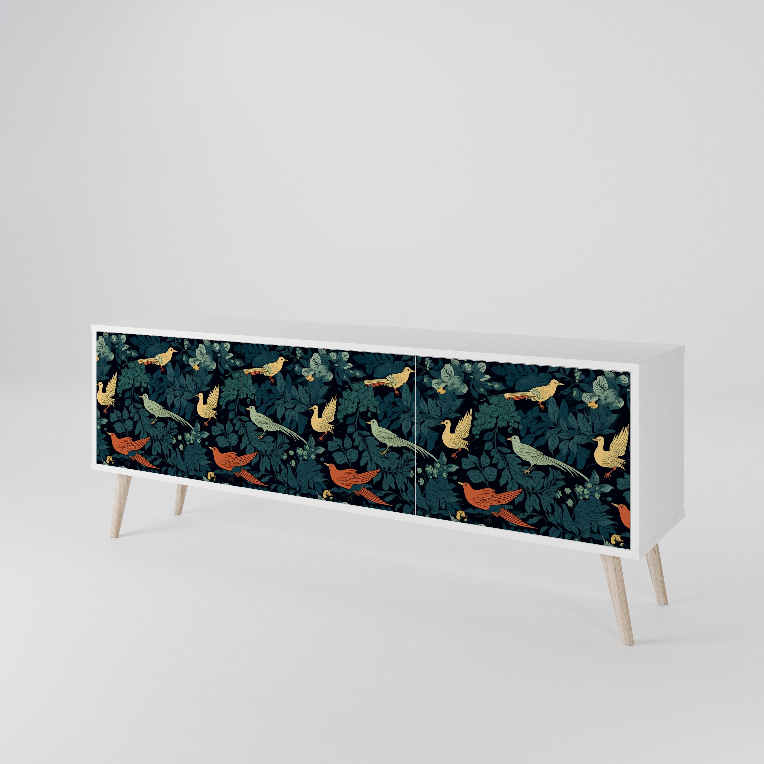 FOWL ORNAMENT TV-bänk med 3 dörrar