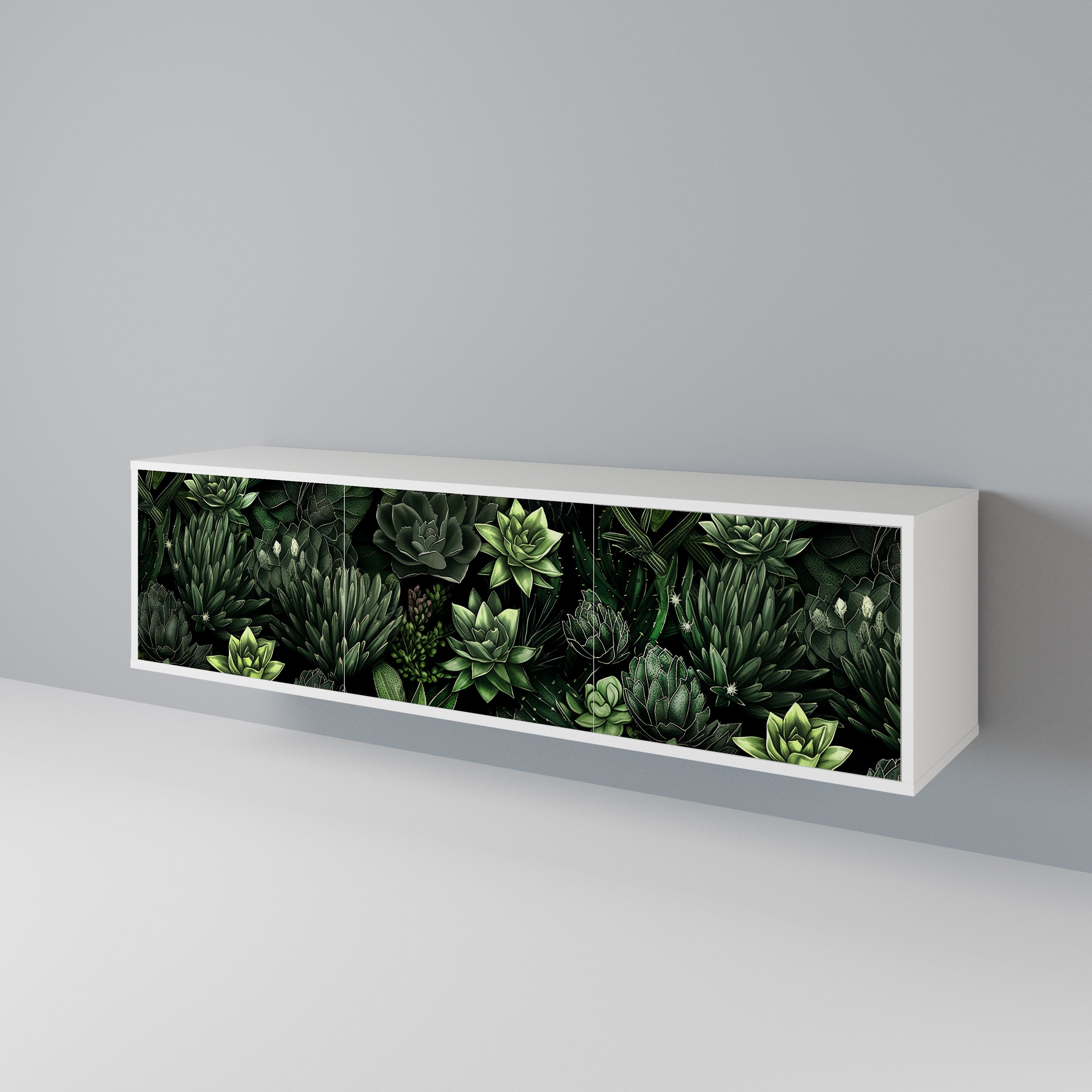SUCCULENT JUNGLE TV-bänk med 3 dörrar