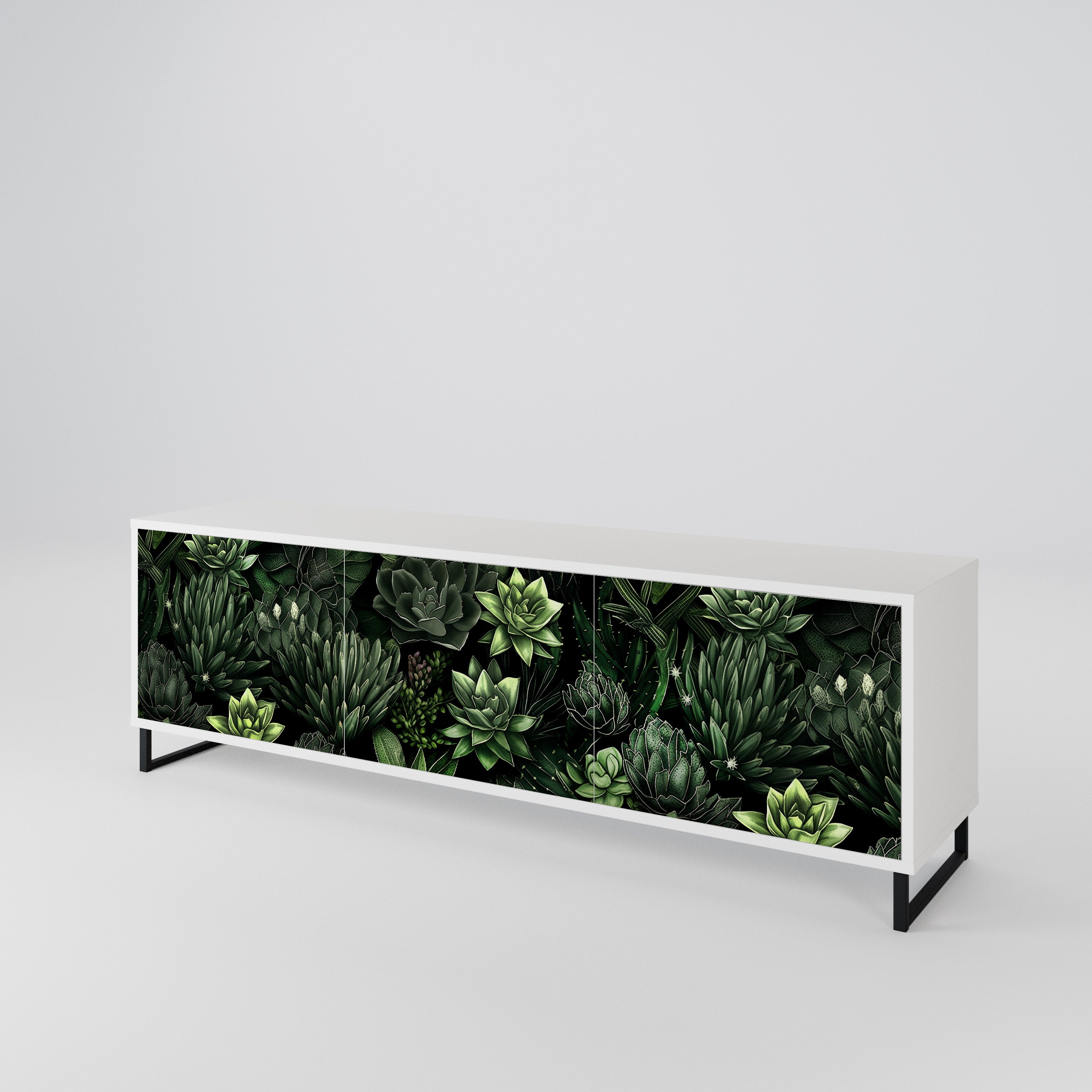 SUCCULENT JUNGLE TV-bänk med 3 dörrar