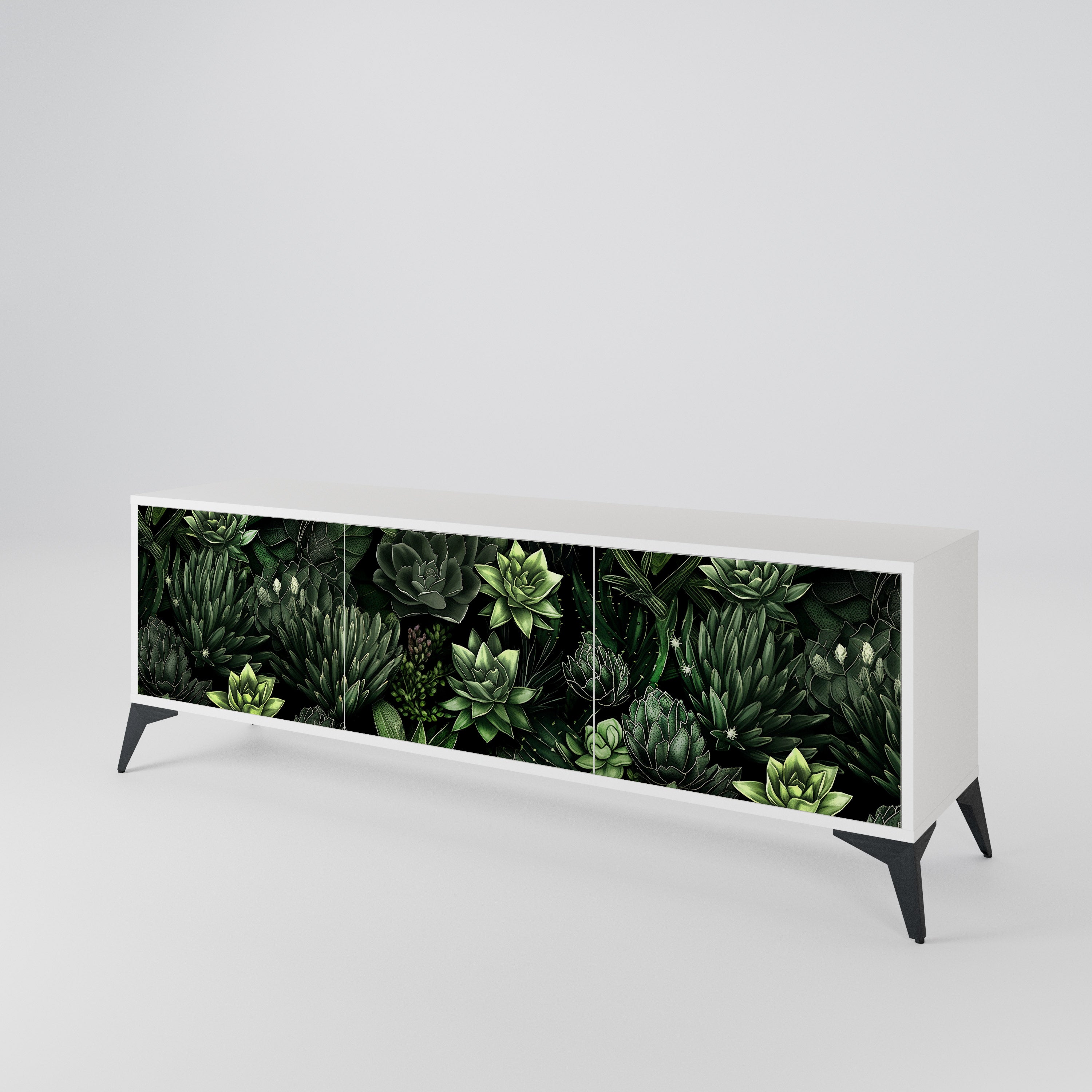 SUCCULENT JUNGLE TV-bänk med 3 dörrar