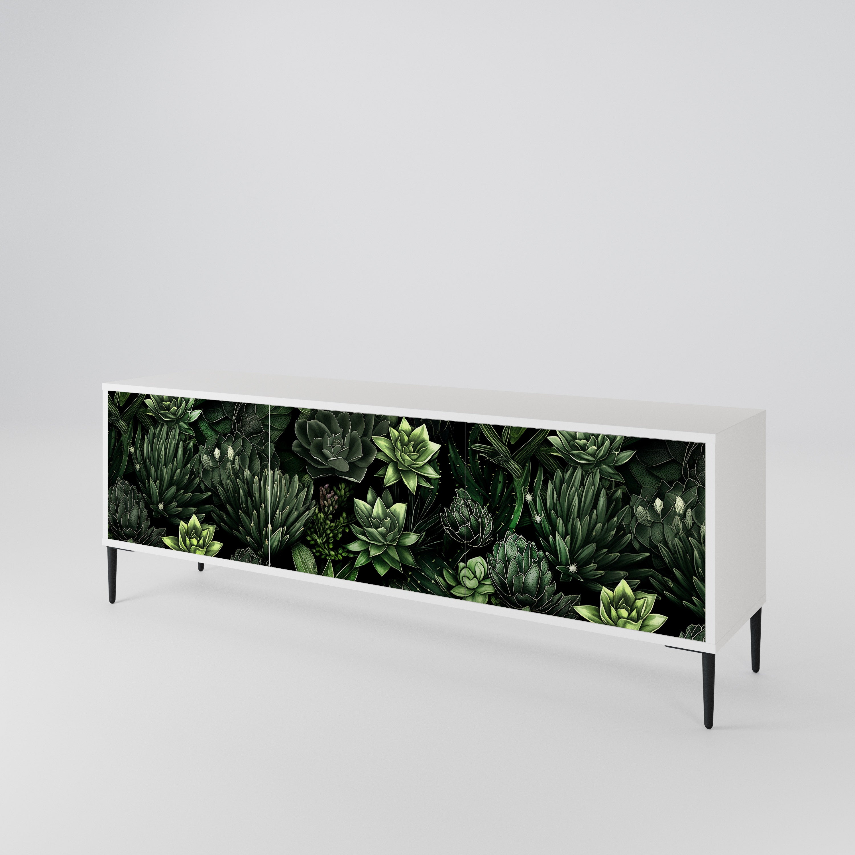 SUCCULENT JUNGLE TV-bänk med 3 dörrar