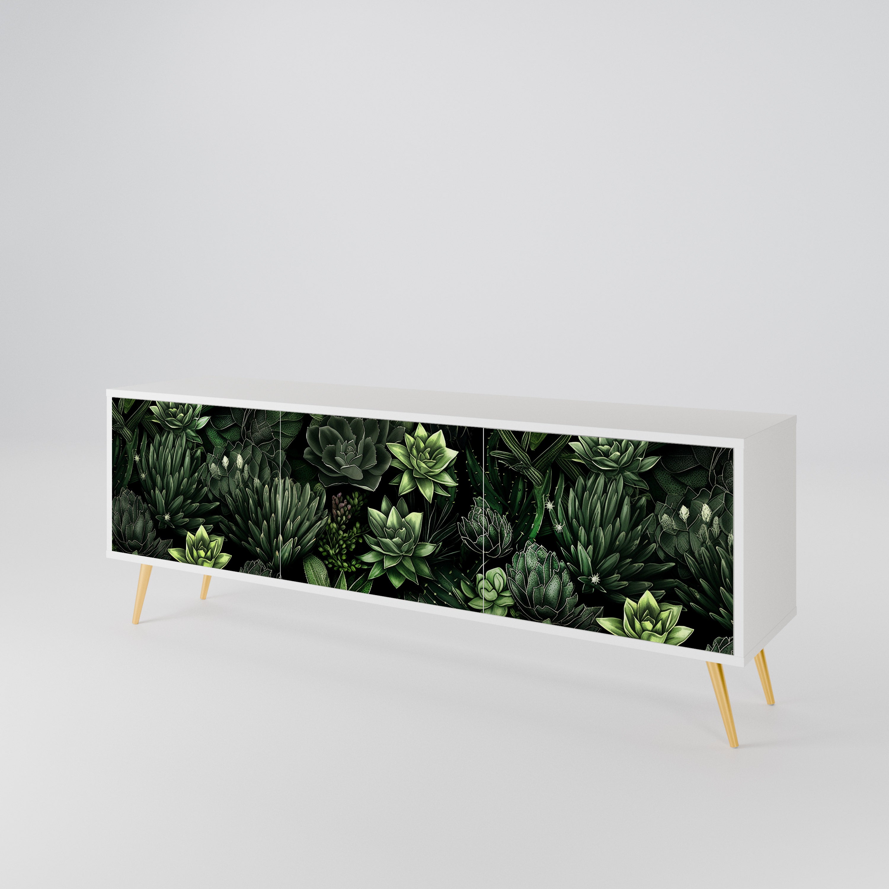 SUCCULENT JUNGLE TV-bänk med 3 dörrar