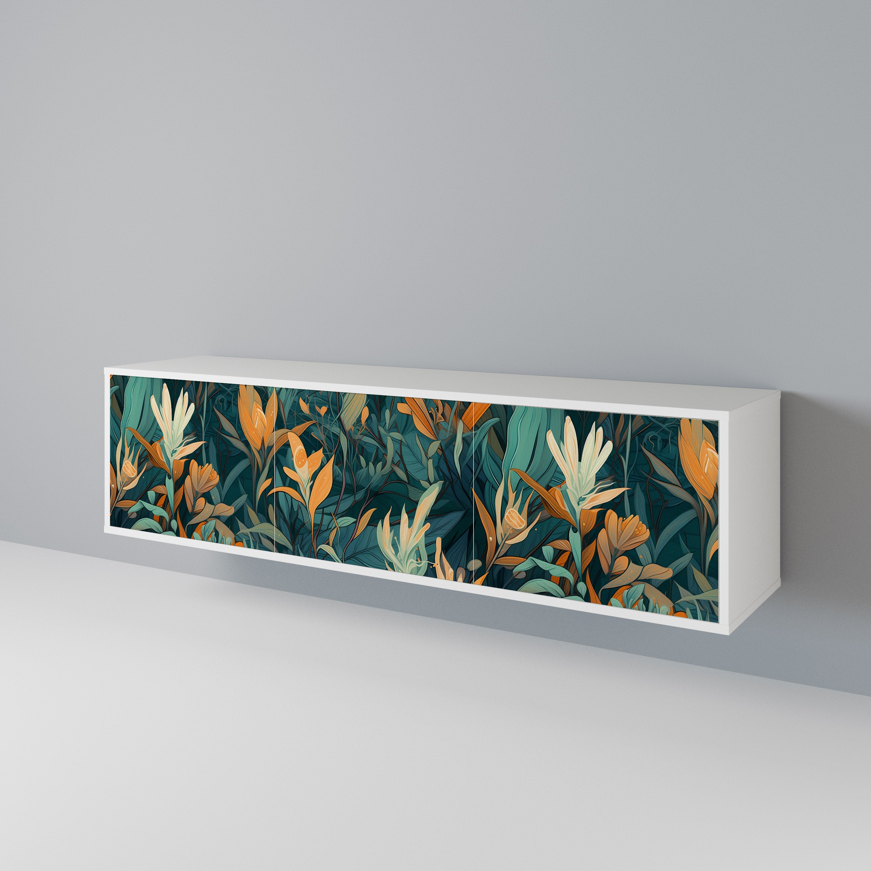 FLORAL SERENITY TV-bänk med 3 dörrar