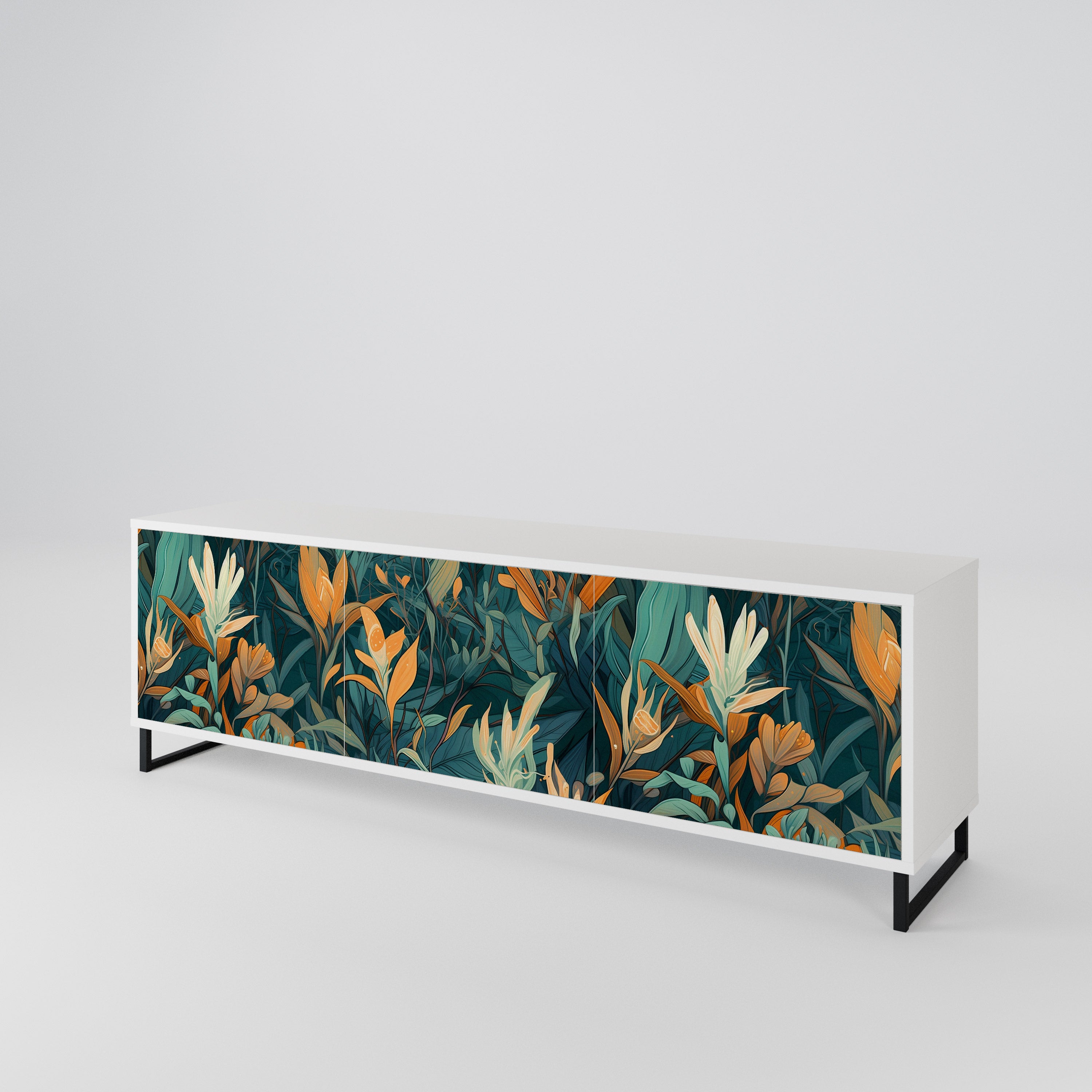 FLORAL SERENITY TV-bänk med 3 dörrar