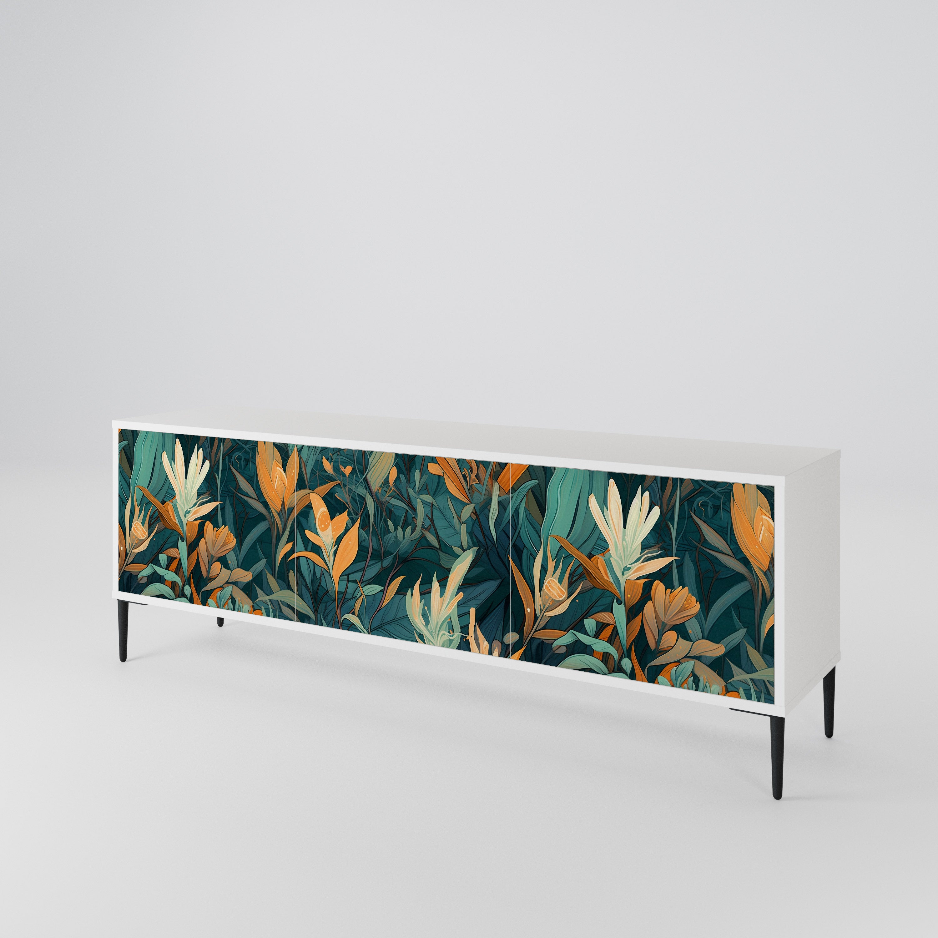 FLORAL SERENITY TV-bänk med 3 dörrar