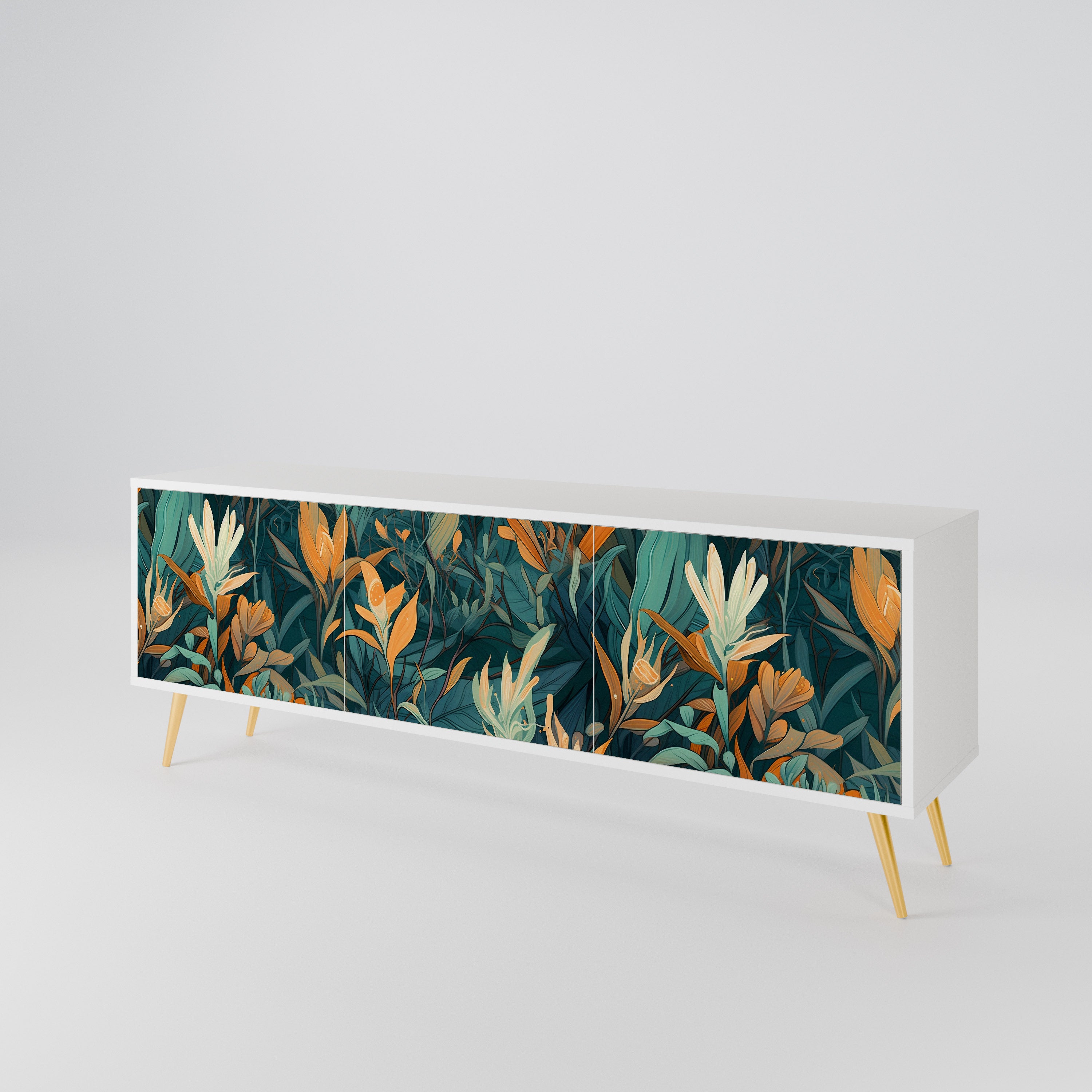 FLORAL SERENITY TV-bänk med 3 dörrar