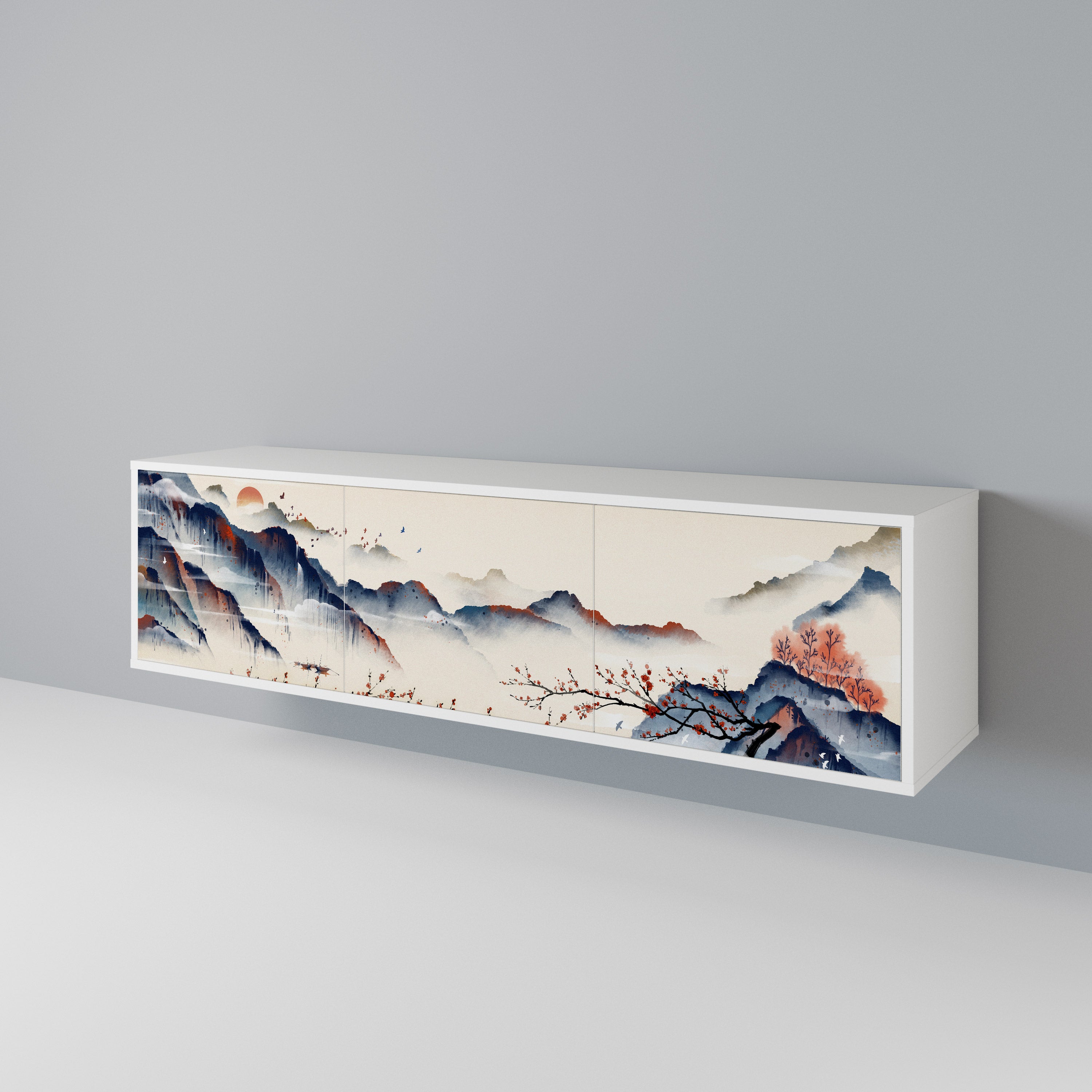 JAPANESE LANDSCAPE TV-bänk med 3 dörrar