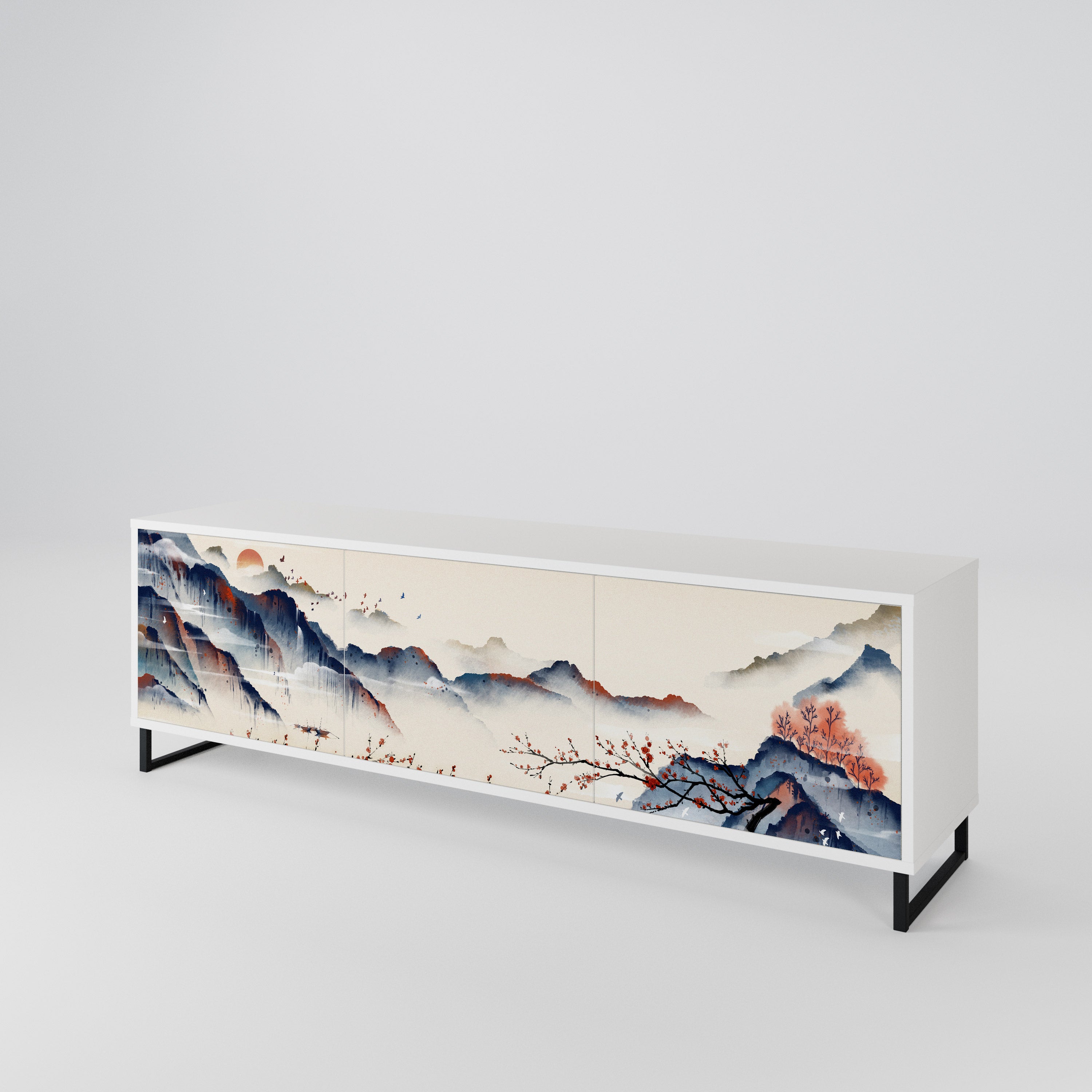 JAPANESE LANDSCAPE TV-bänk med 3 dörrar