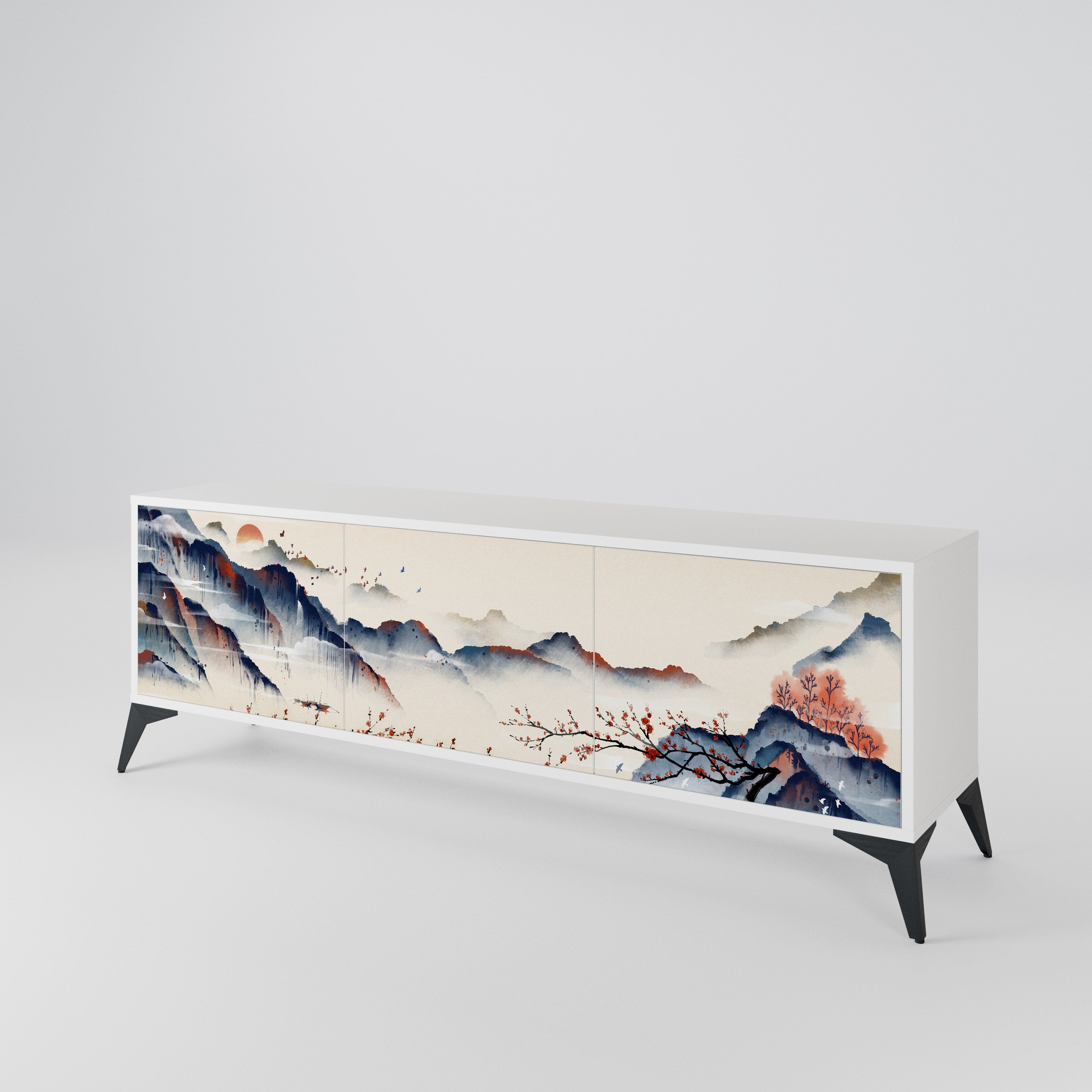 JAPANESE LANDSCAPE TV-bänk med 3 dörrar
