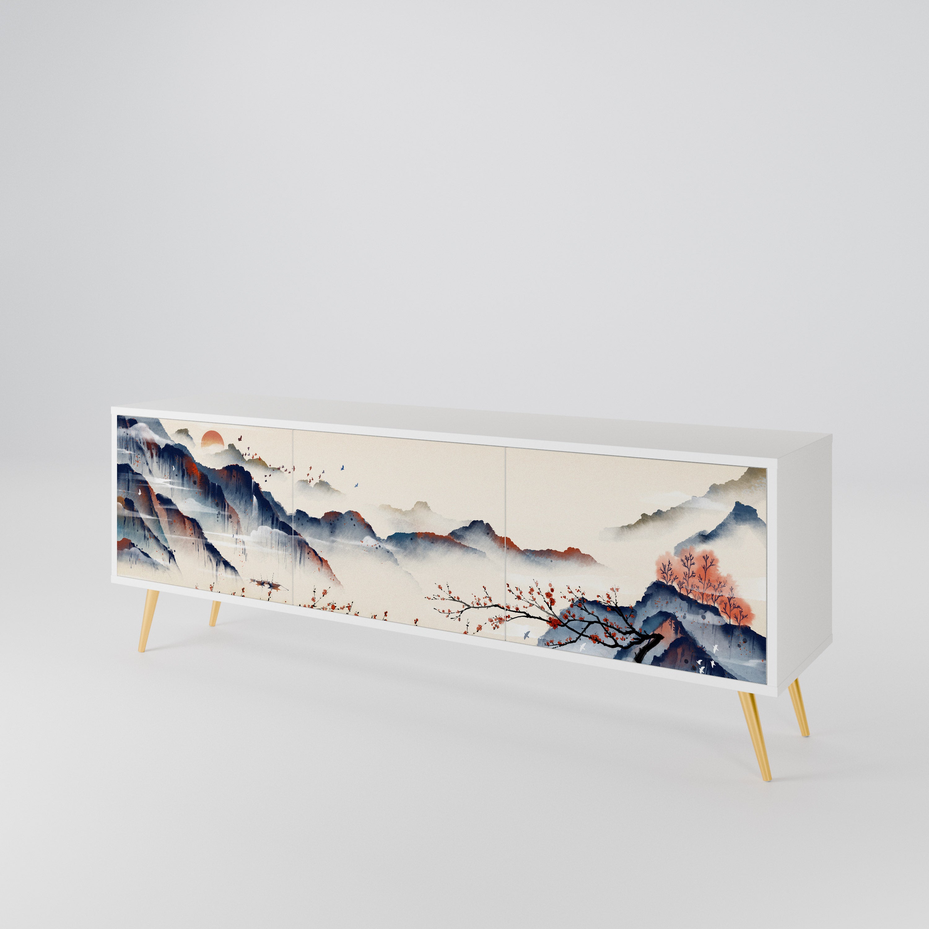 JAPANESE LANDSCAPE TV-bänk med 3 dörrar