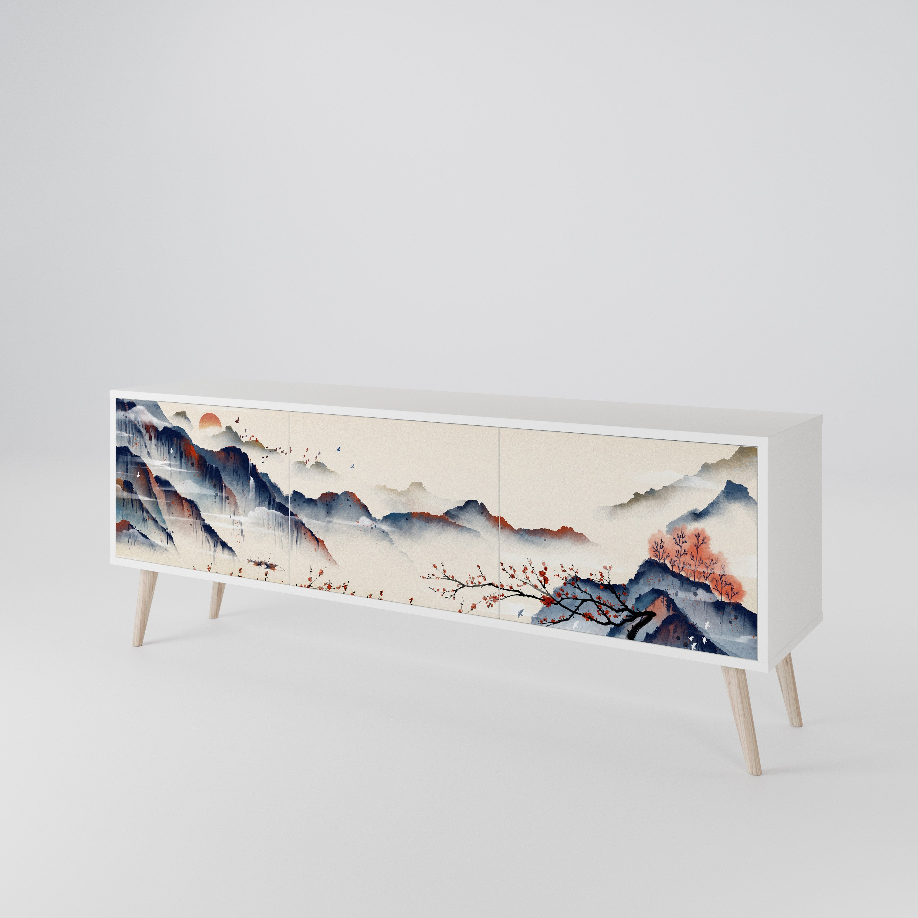 JAPANESE LANDSCAPE TV-bänk med 3 dörrar