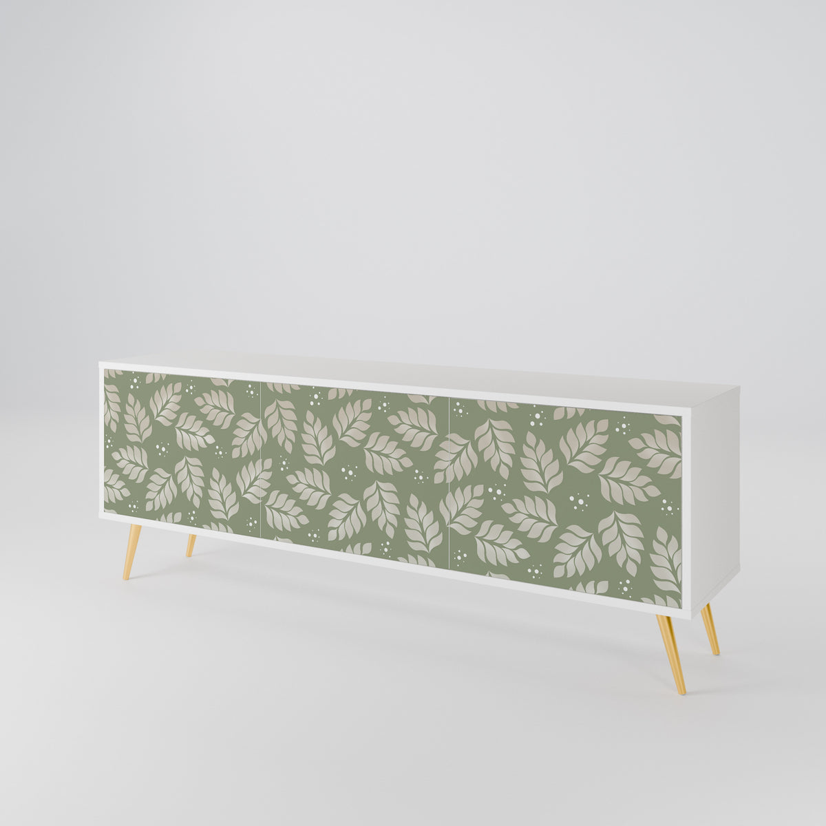 LEAVES ON GREEN TV-bänk med 3 dörrar