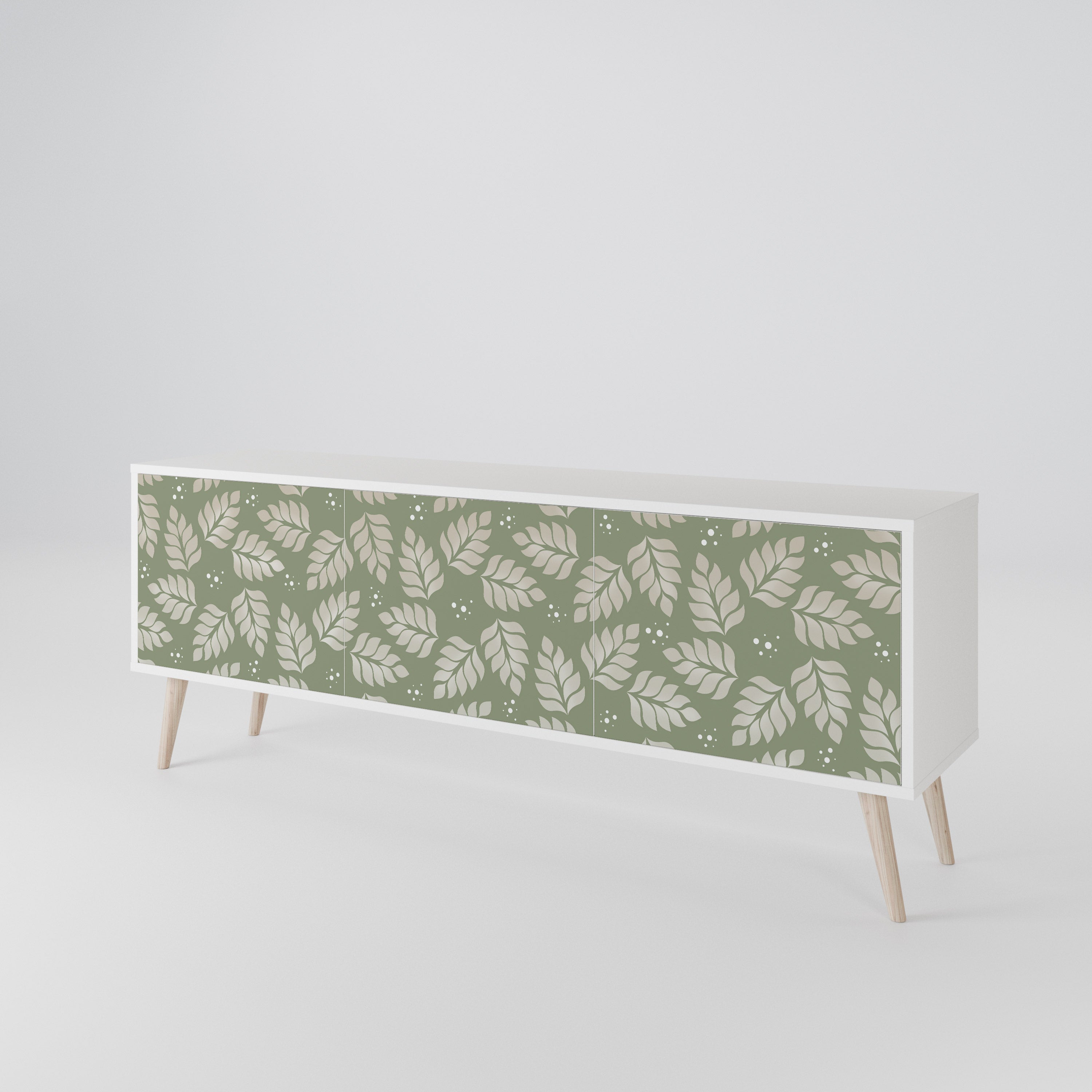 LEAVES ON GREEN TV-bänk med 3 dörrar