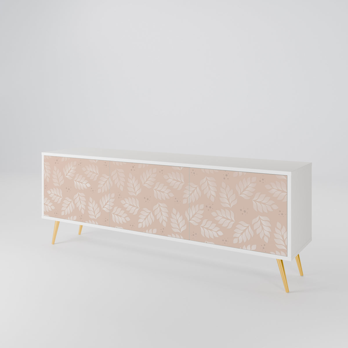 LEAVES ON BEIGE TV-bänk med 3 dörrar