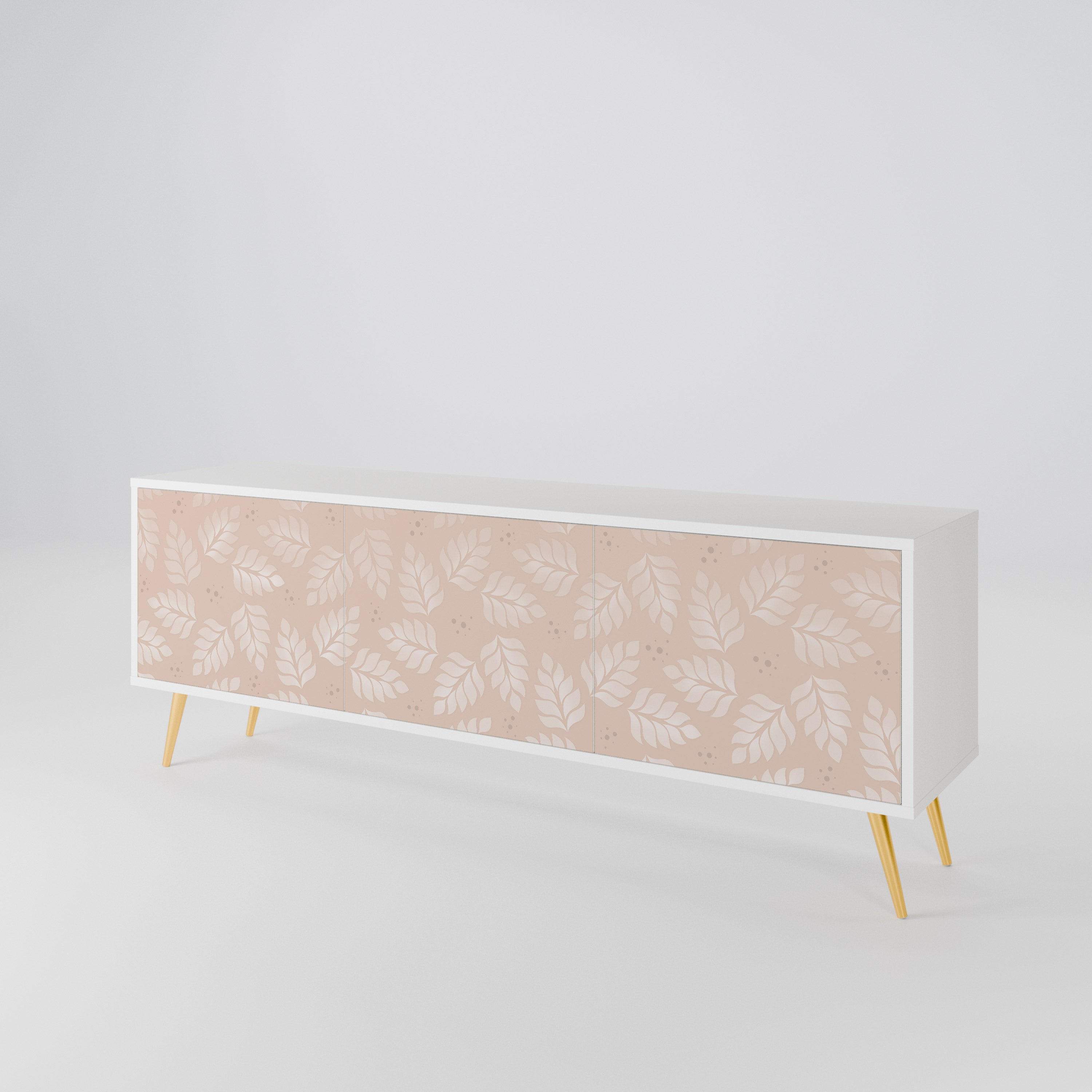 LEAVES ON BEIGE TV-bänk med 3 dörrar