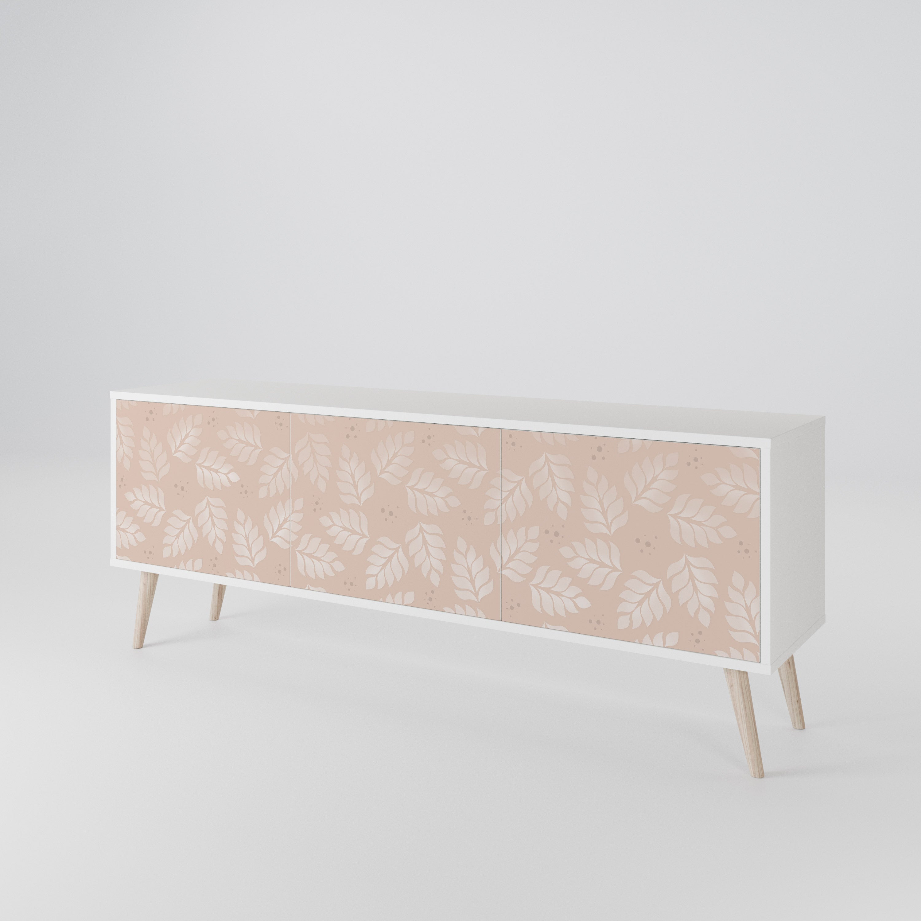 LEAVES ON BEIGE TV-bänk med 3 dörrar