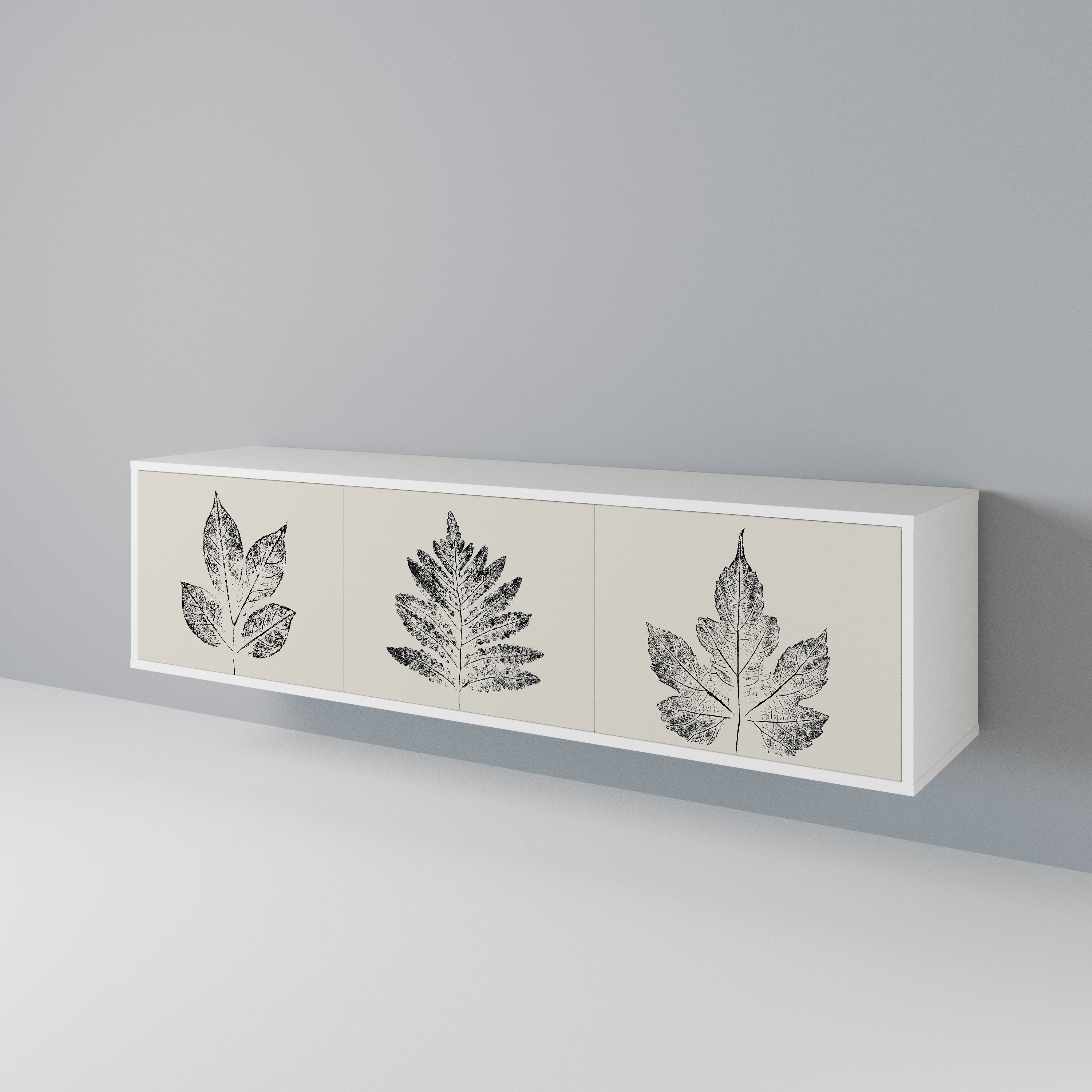 LEAFY STAMPS TV-bänk med 3 dörrar