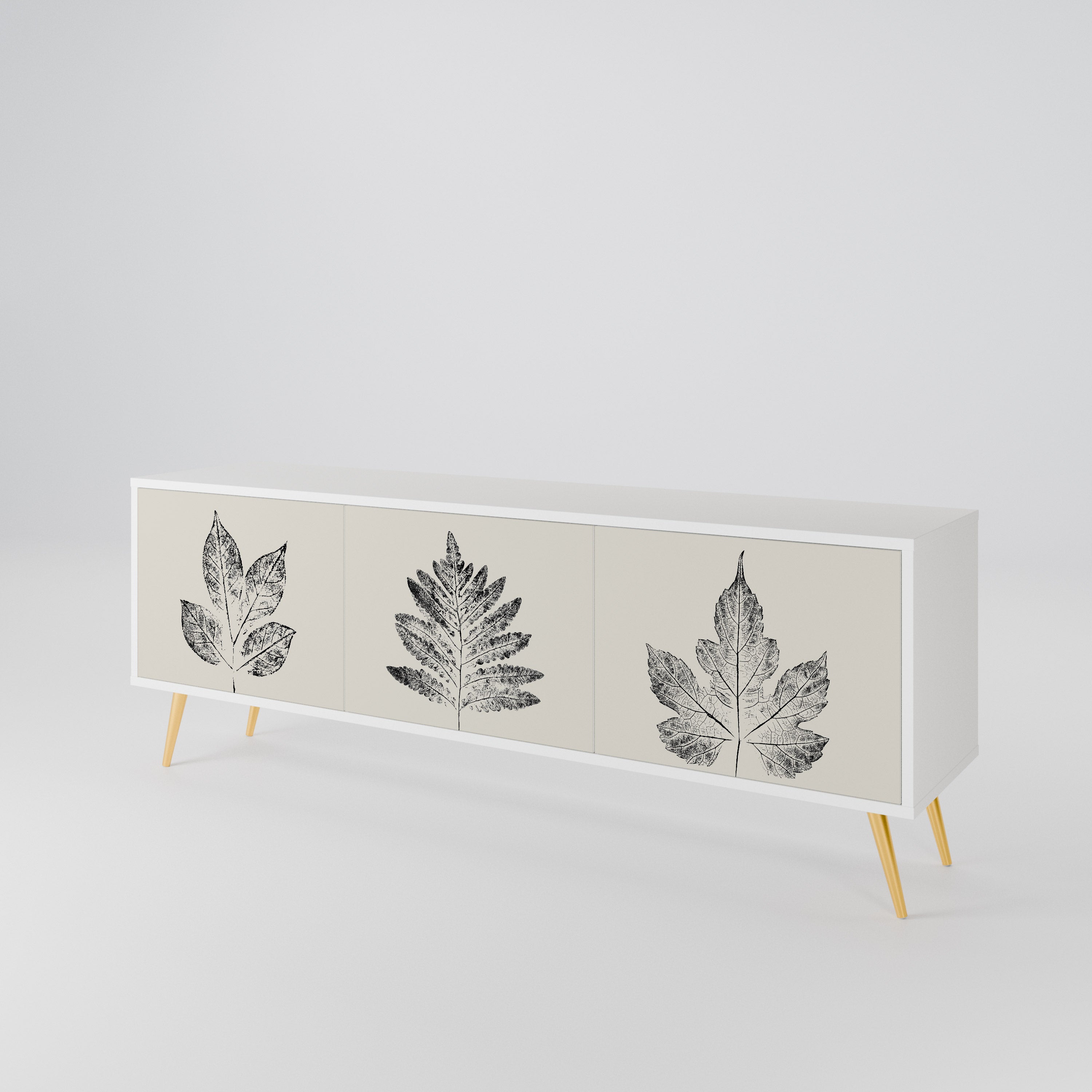LEAFY STAMPS TV-bänk med 3 dörrar