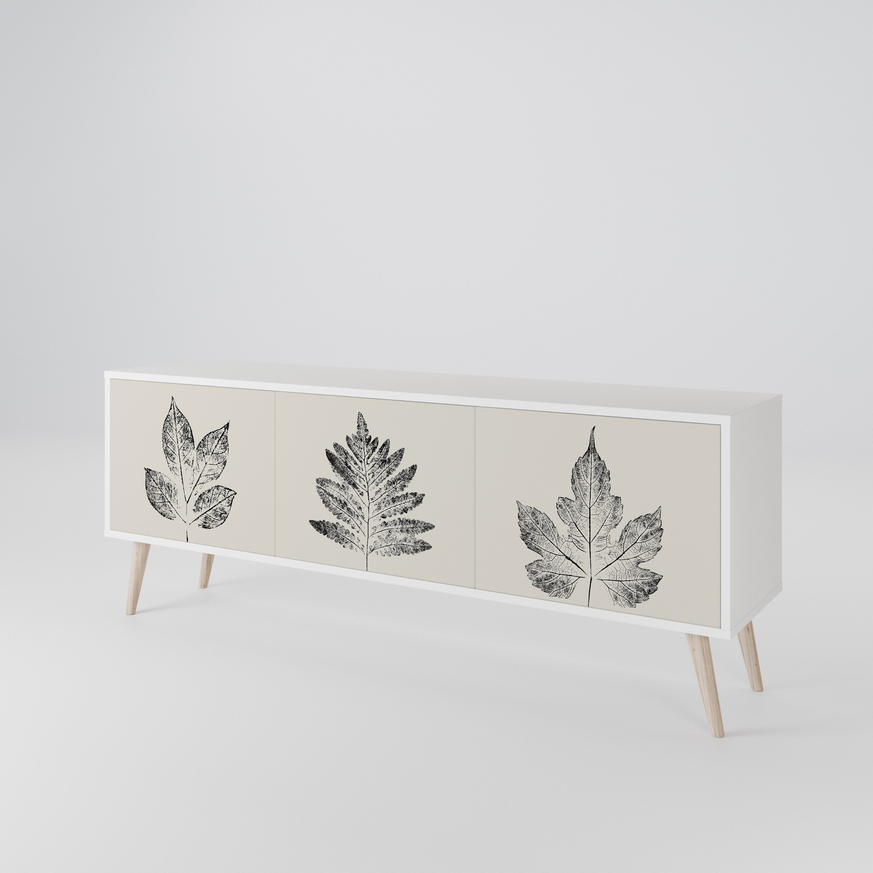 LEAFY STAMPS TV-bänk med 3 dörrar