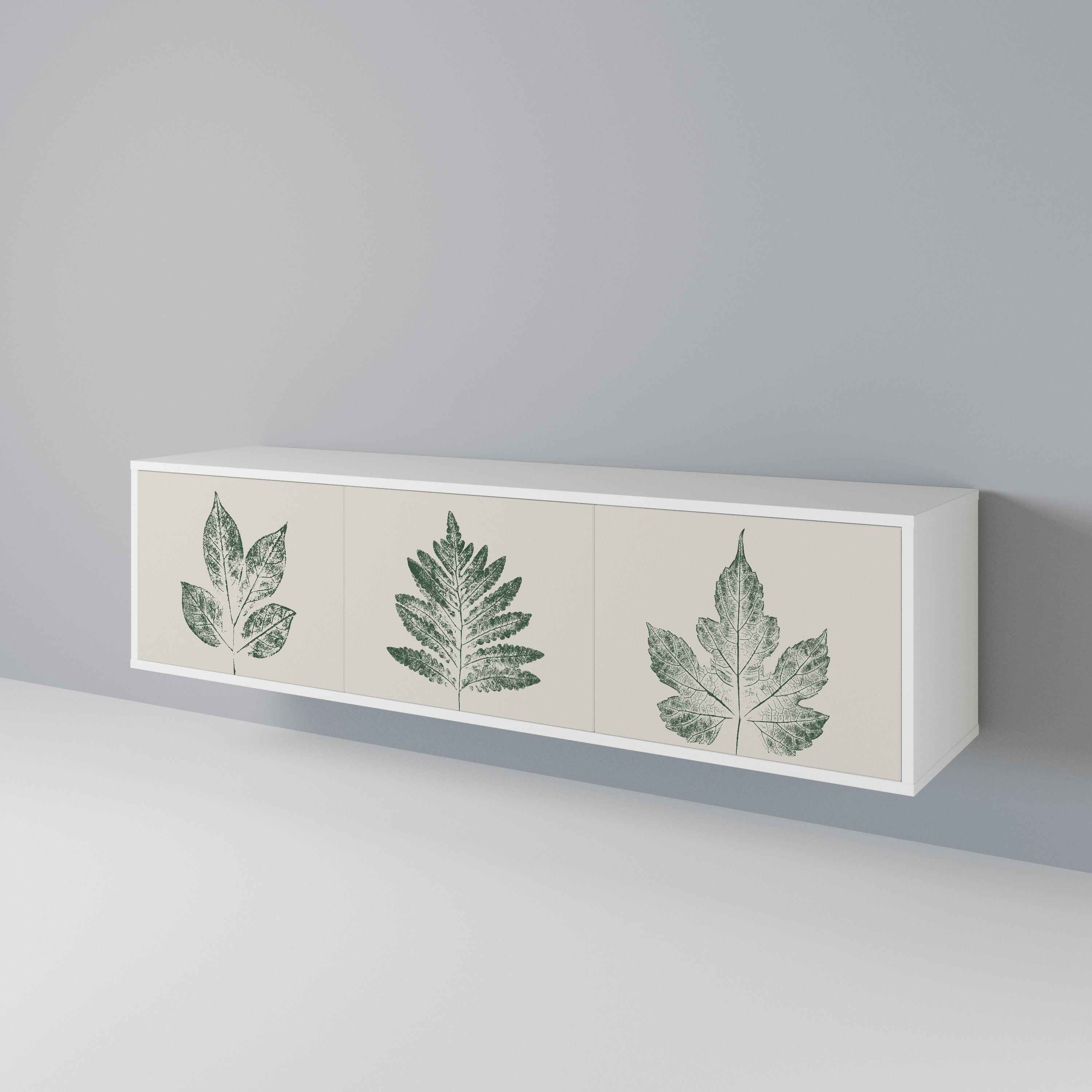 GREEN LEAFY STAMPS TV-bänk med 3 dörrar