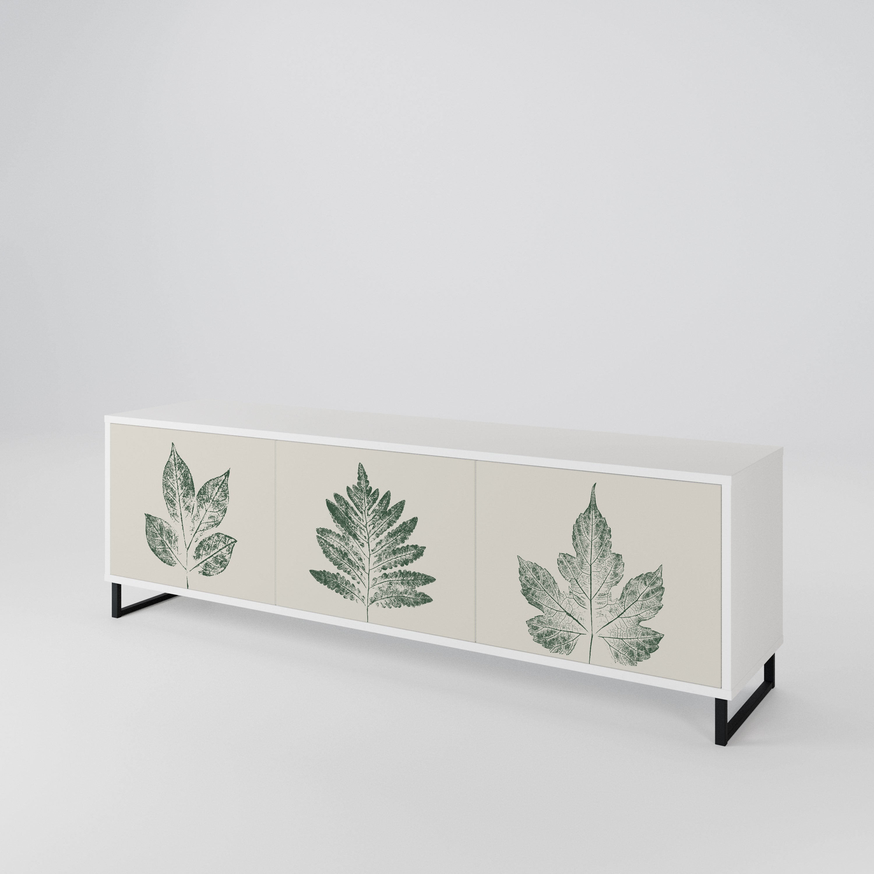 GREEN LEAFY STAMPS TV-bänk med 3 dörrar