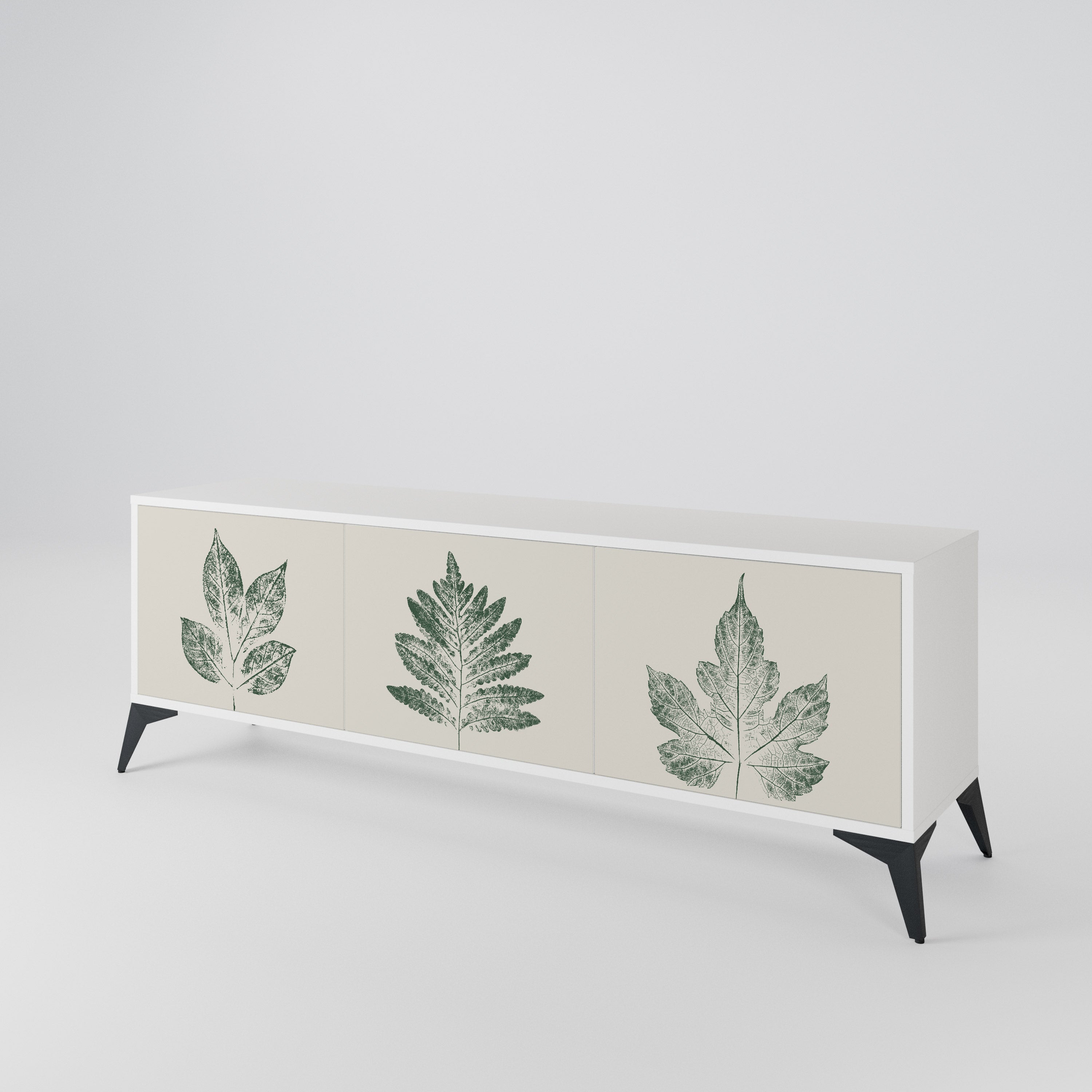 GREEN LEAFY STAMPS TV-bänk med 3 dörrar