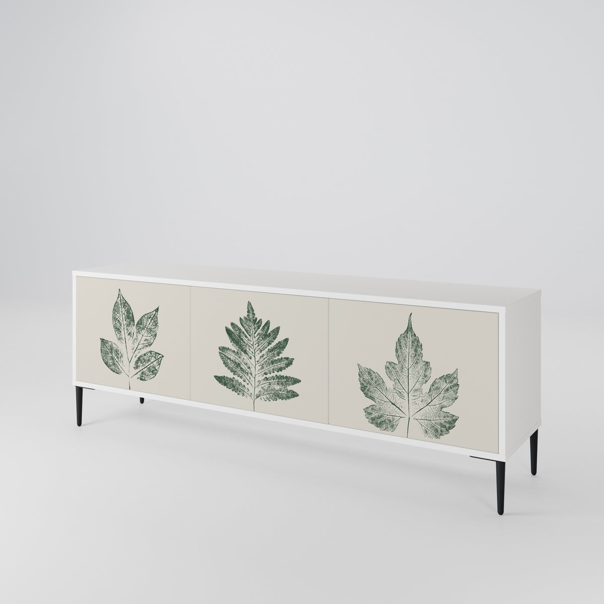 GREEN LEAFY STAMPS TV-bänk med 3 dörrar